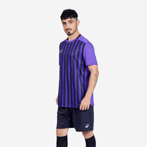 Men Football Short Sleeve Tshirt Quick Dry F100 - Purple & Black