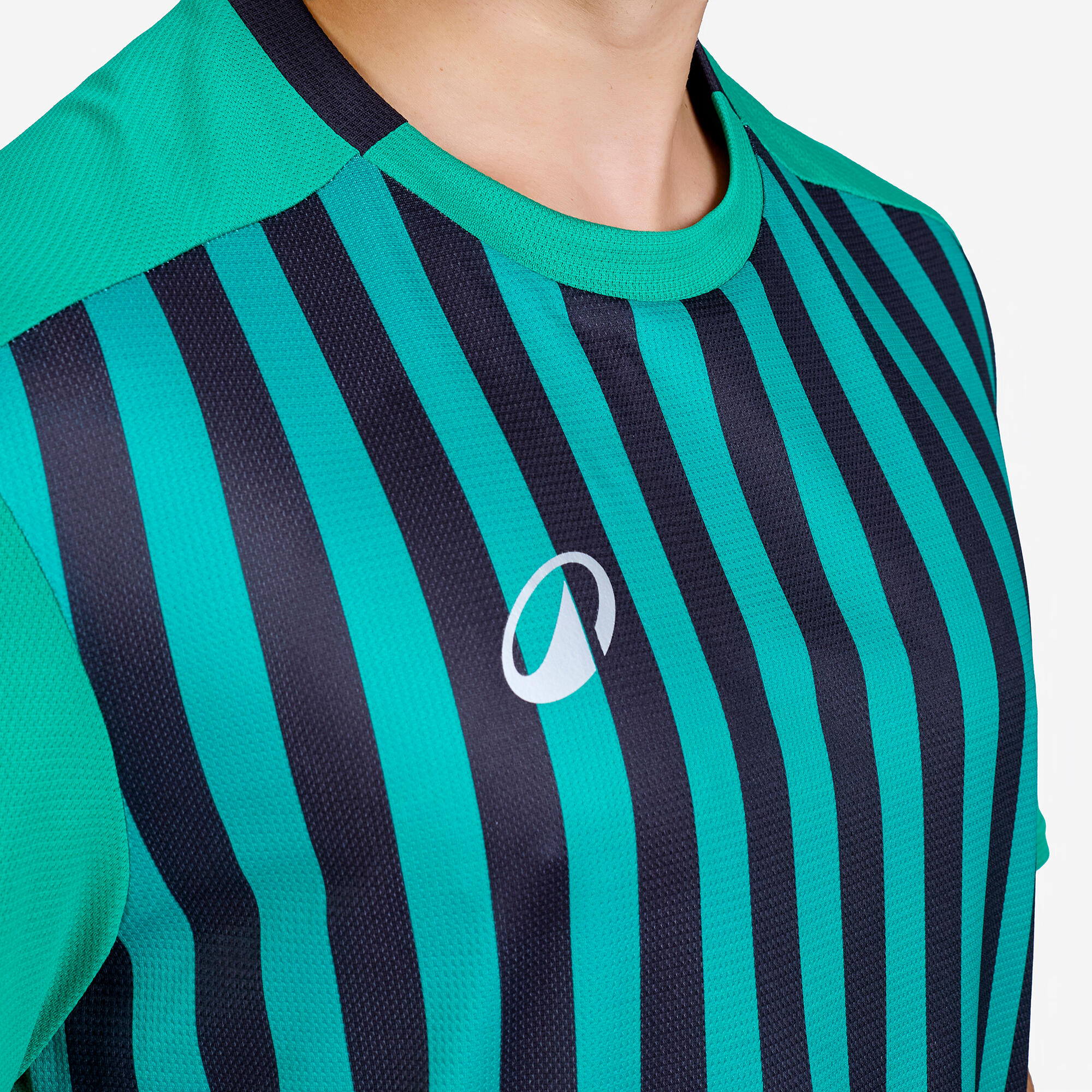 Men Football Short Sleeve Tshirt Quick Dry F100 - Green & Black