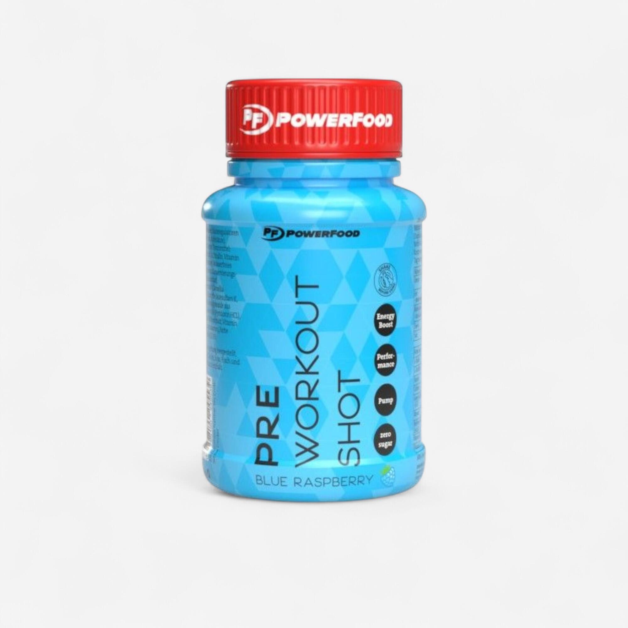 POWERFINS SPORTS NUTRITION PRE WORK OUT SHOT - BLUE RASPBERRY POWERFOOD PRE WORK OUT