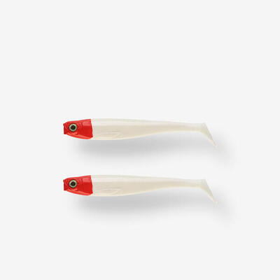 Softbaits snoek shads rogen 120 rode kop 2 stuks