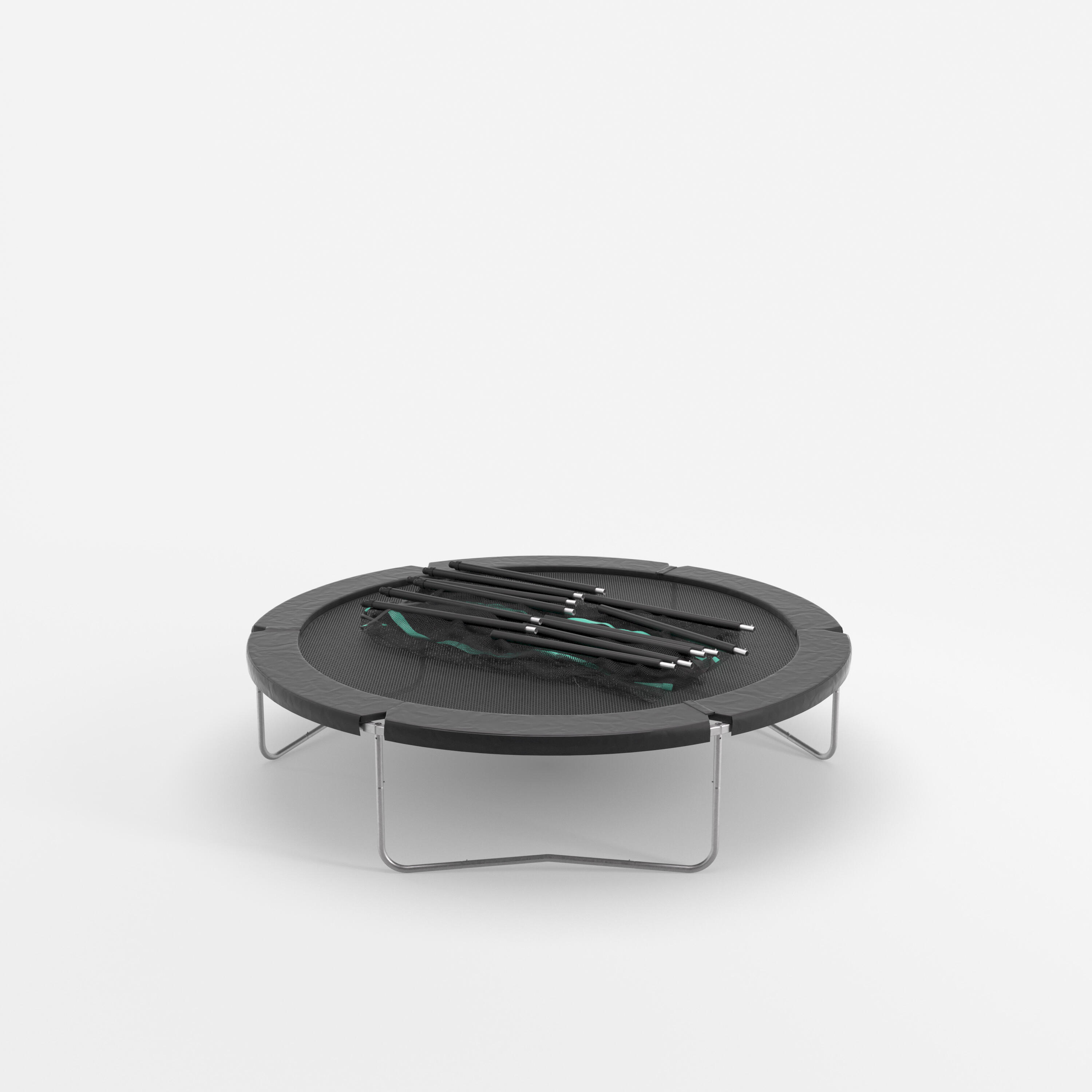 Trampolino elastico 300 con rete di protezione nero 2/10