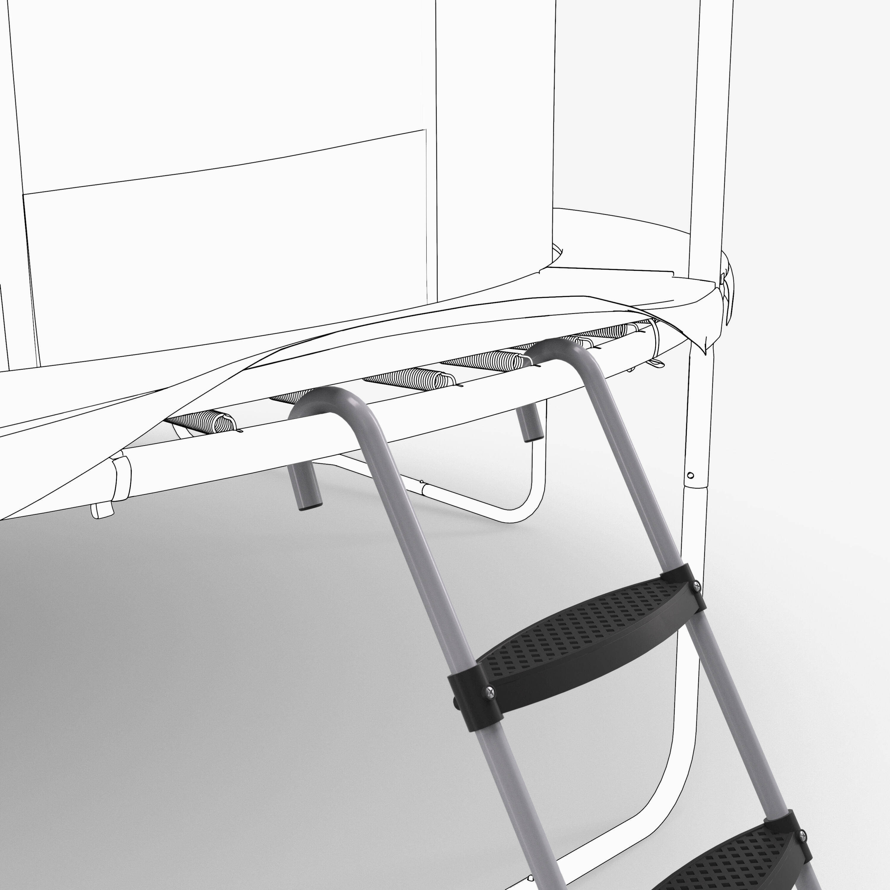3-Step Ladder for 365/420/520 Trampolines - Black -  3