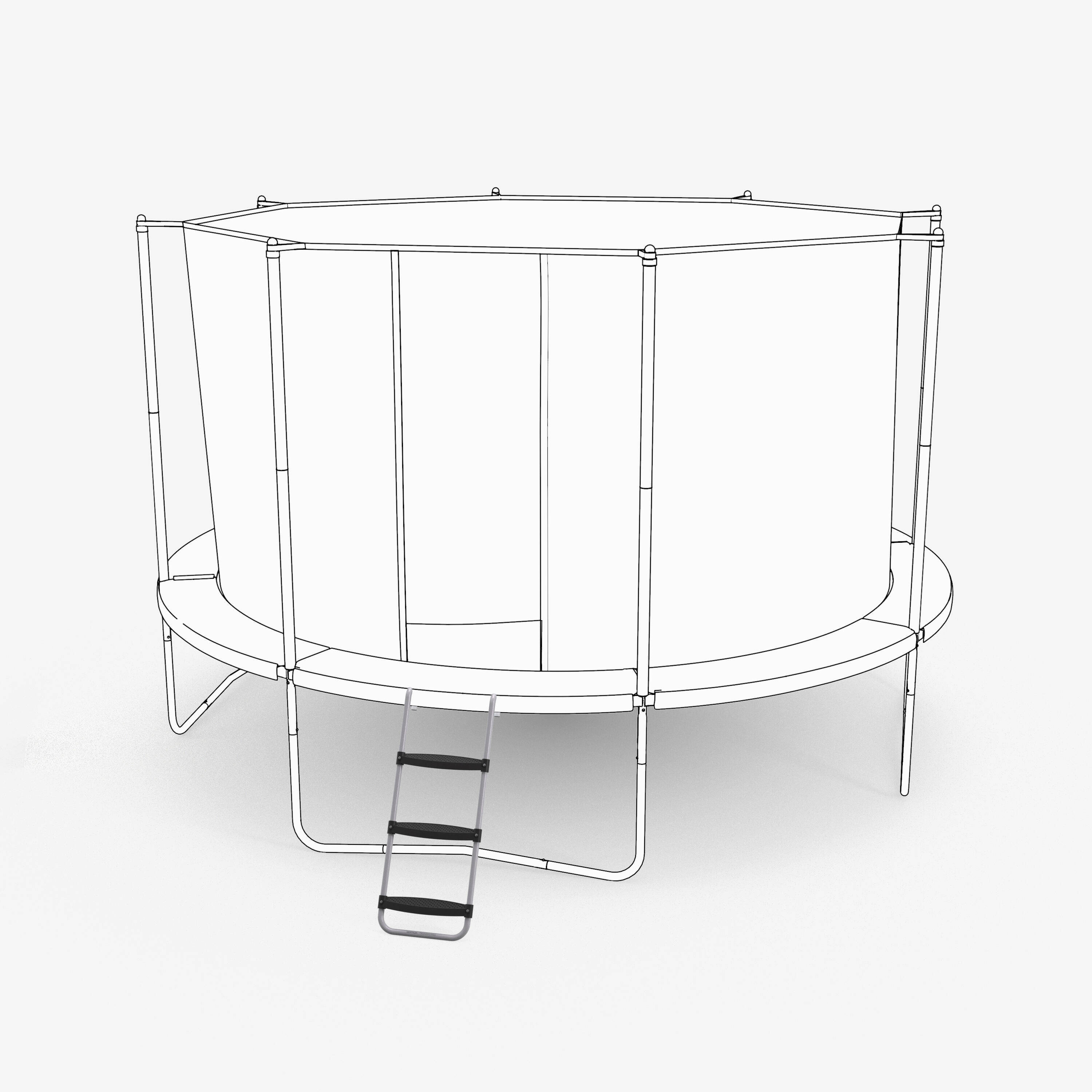 3-Step Ladder for 365/420/520 Trampolines - Black -  2