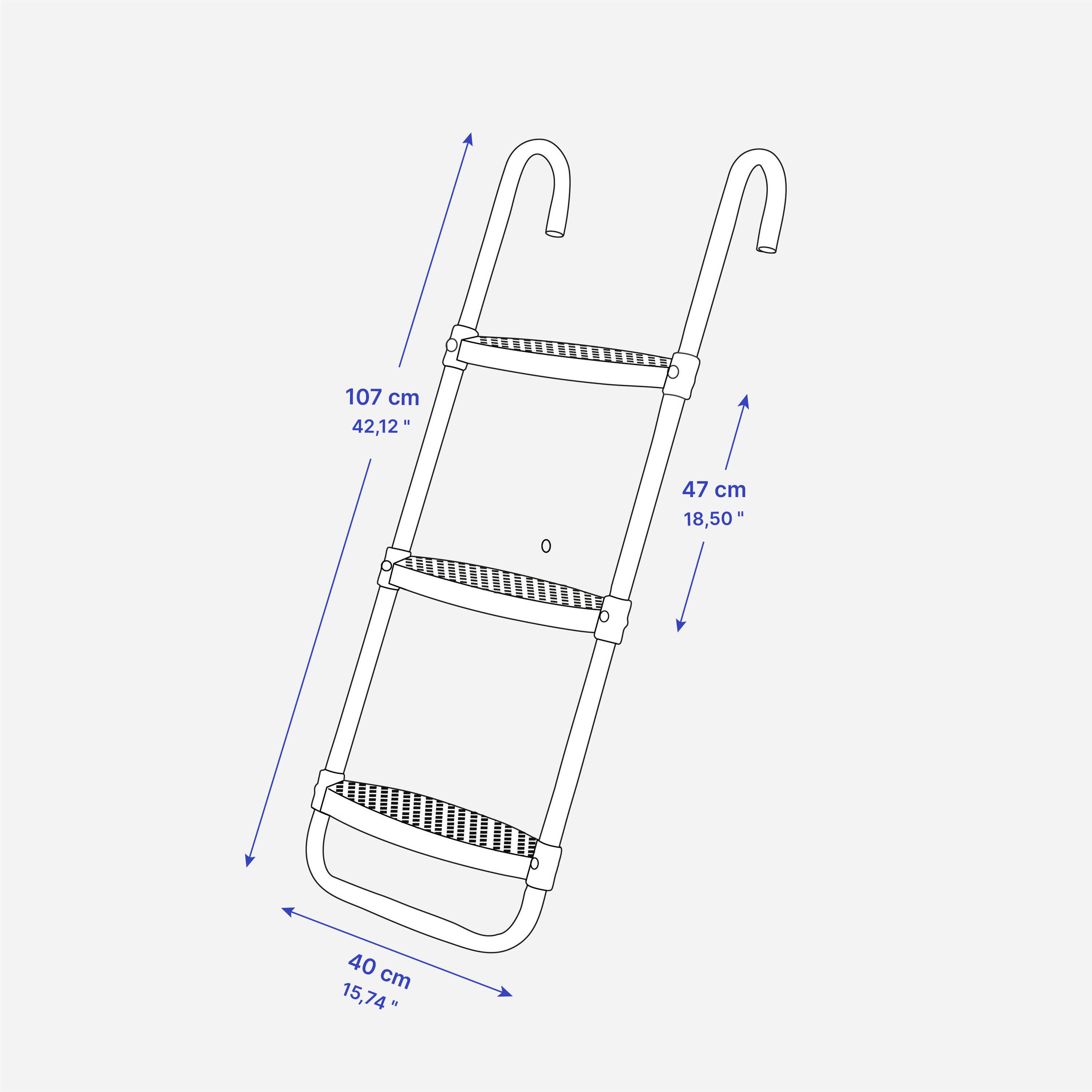 3-Step Ladder for 365/420/520 Trampolines - Black -  5