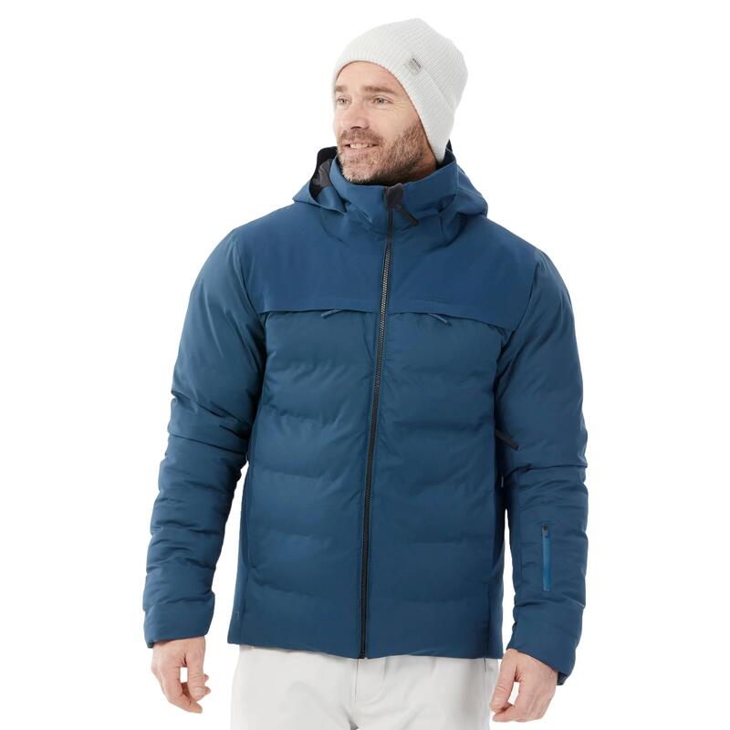 Erkek Şişme Kayak/Snowboard Montu - Petrol Mavisi - 500 Warm