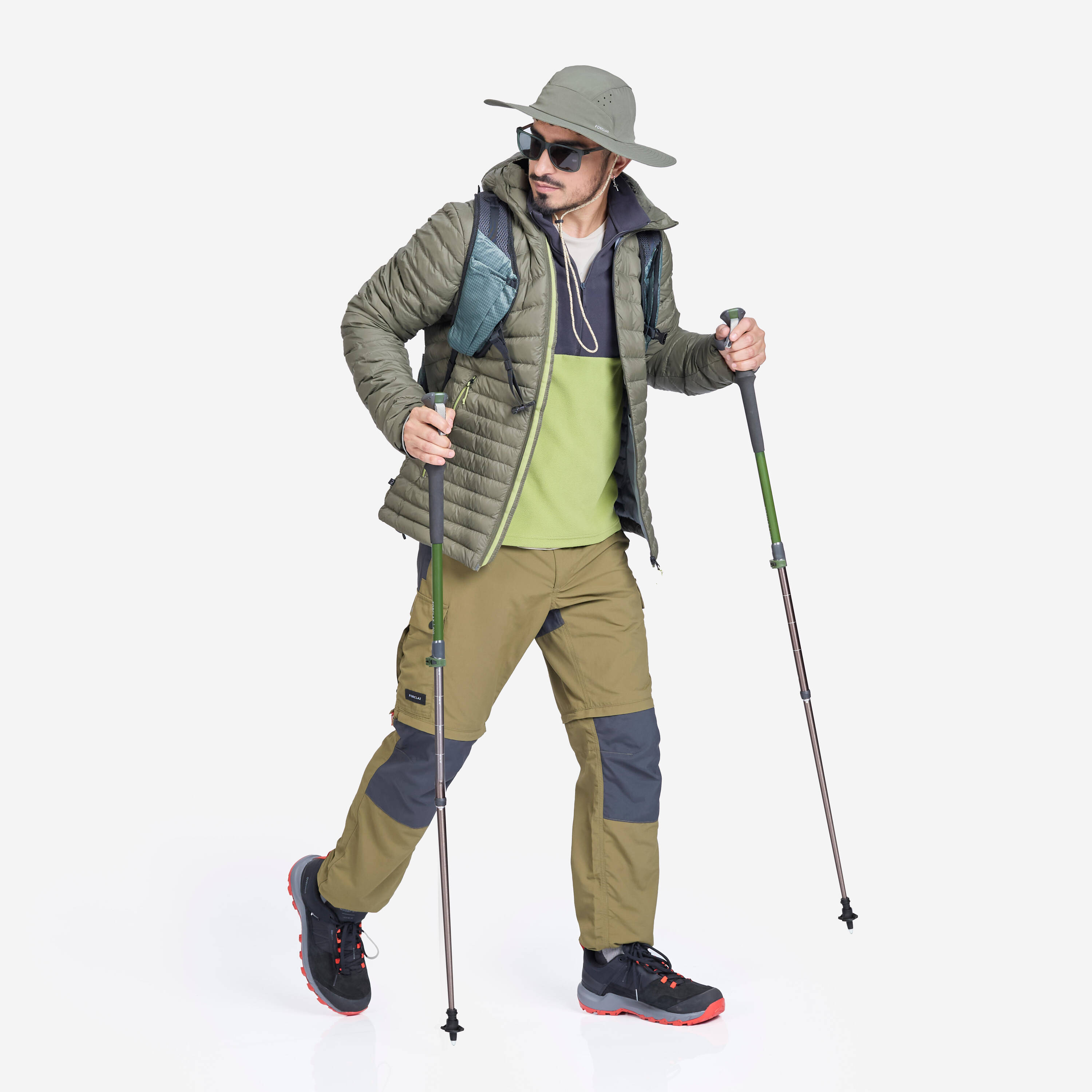 Men's Mountain Trekking Durable 2-in-1 Zip-Off Trousers MT100 -  2