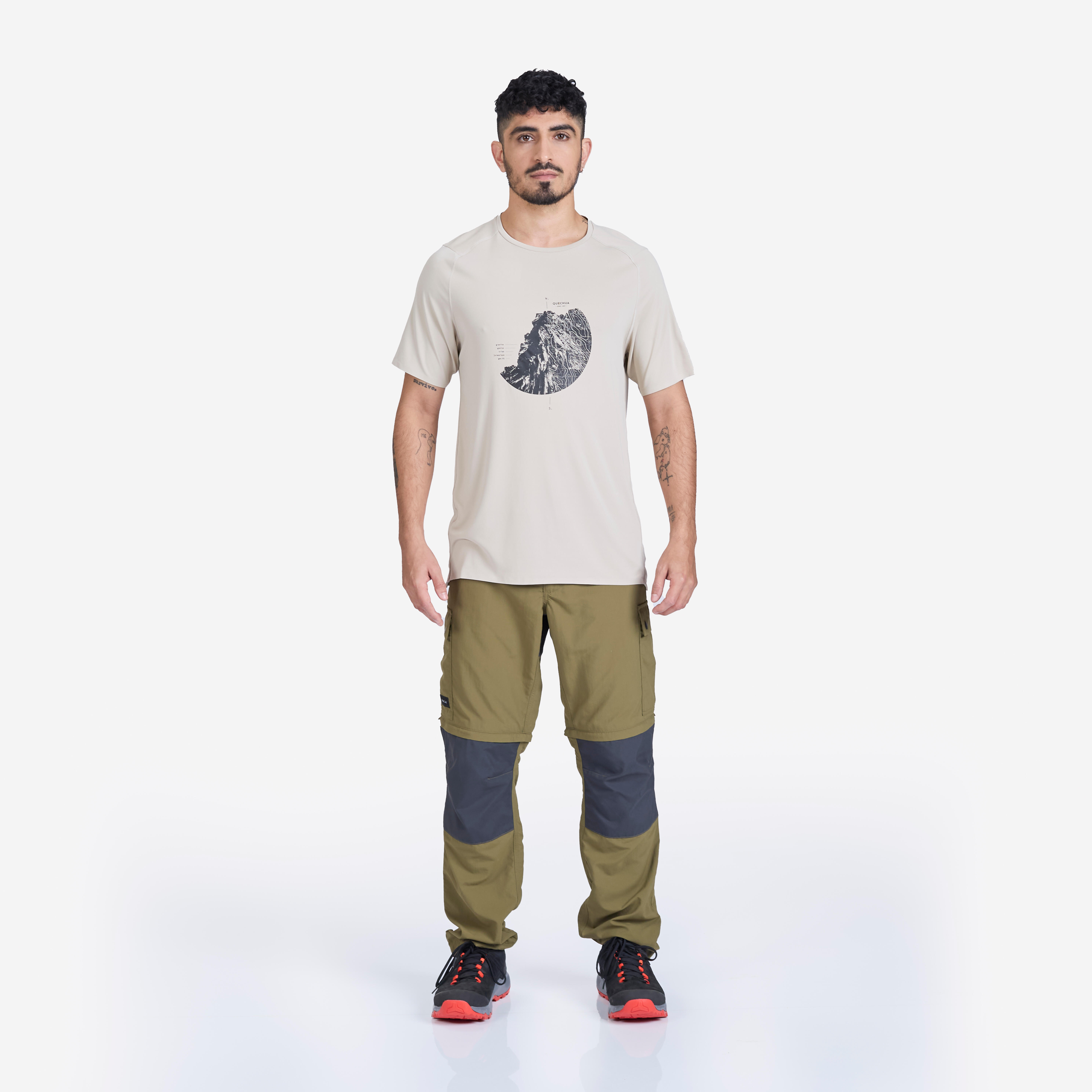 Men's Mountain Trekking Durable 2-in-1 Zip-Off Trousers MT100