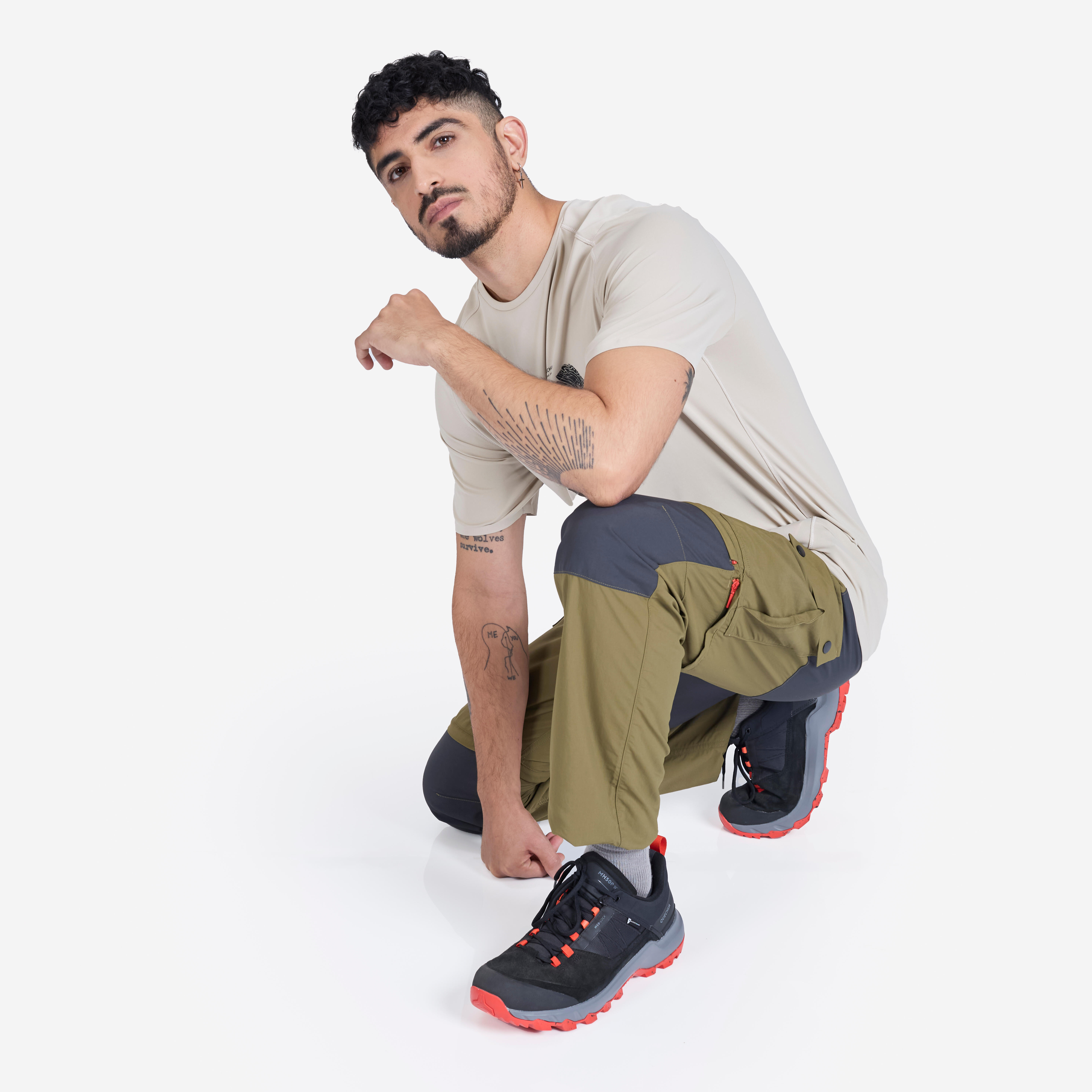 Men's Mountain Trekking Durable 2-in-1 Zip-Off Trousers MT100