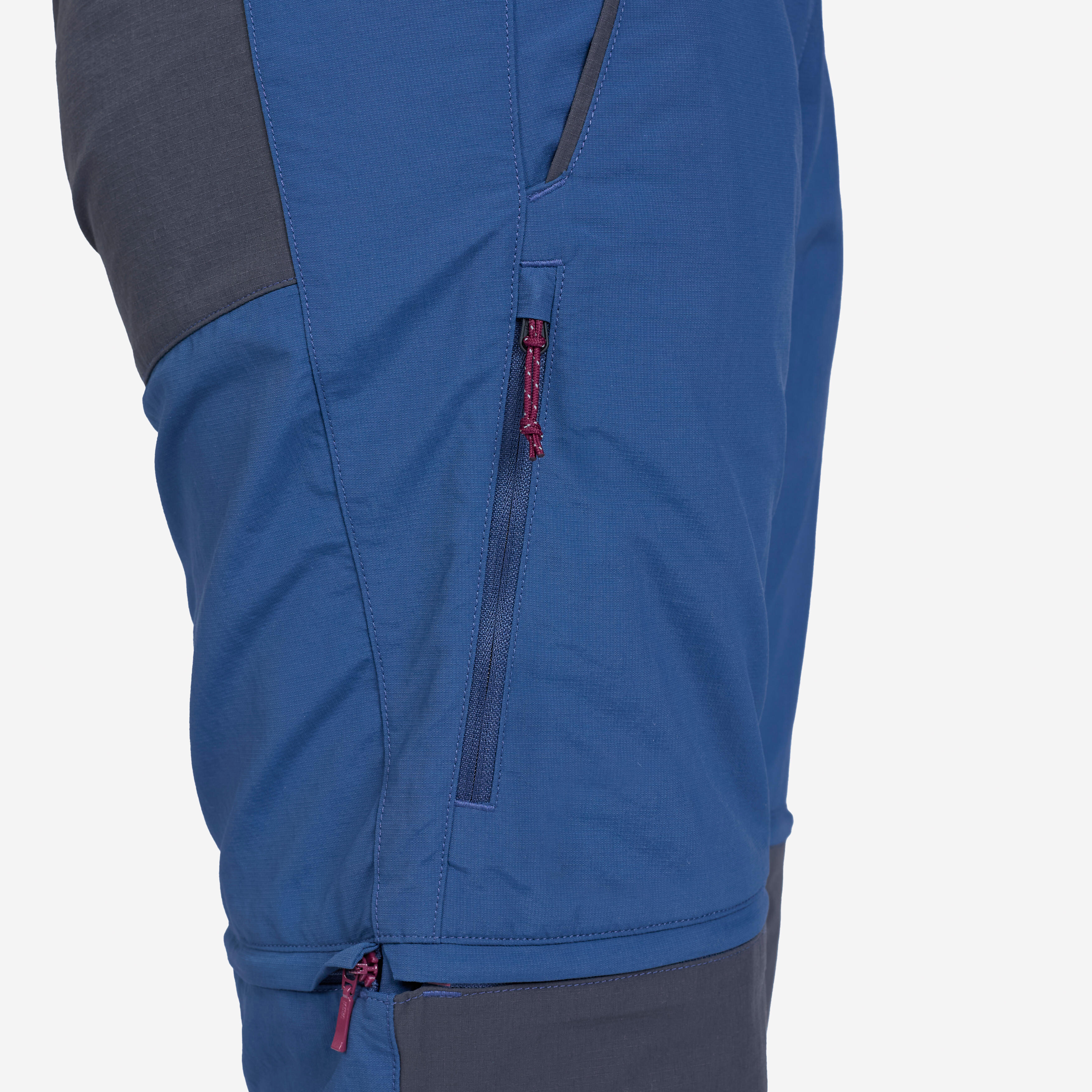 Women's Mountain Trekking 2-in-1 Zip-Off Trousers MT100 - grey