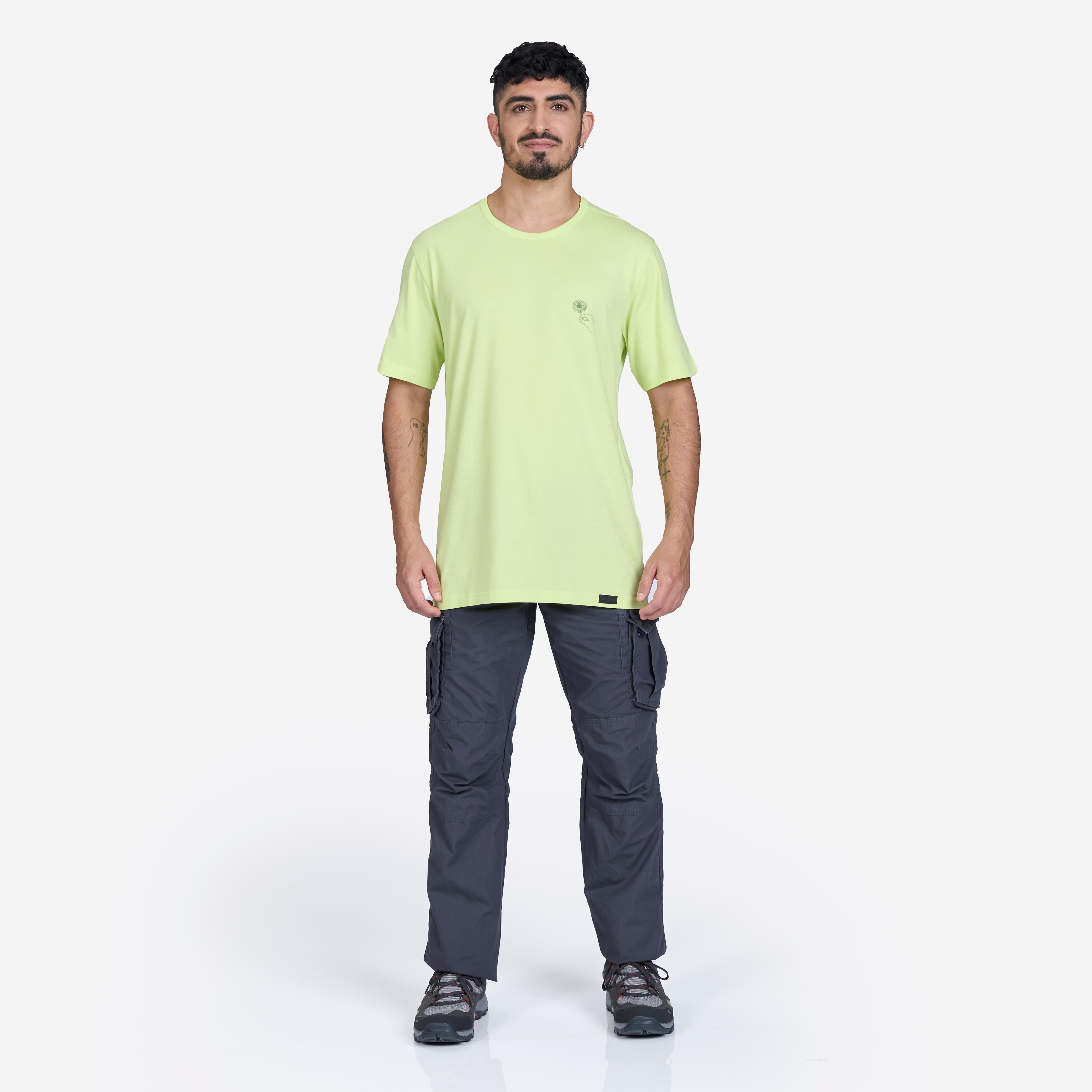 Men Hiking Breathable T-shirt - NH100 Yellow