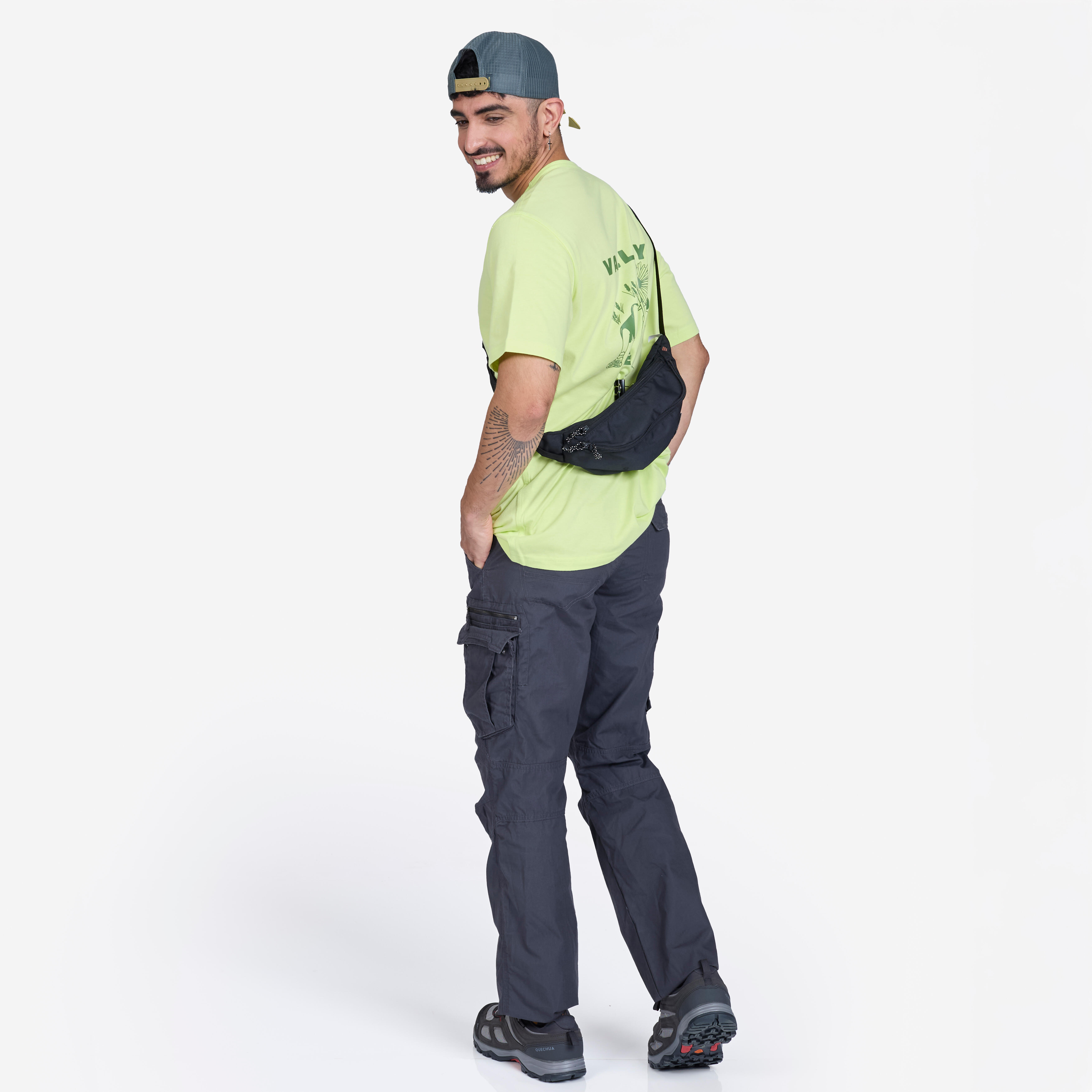 Men Hiking Breathable T-shirt - NH100 Yellow