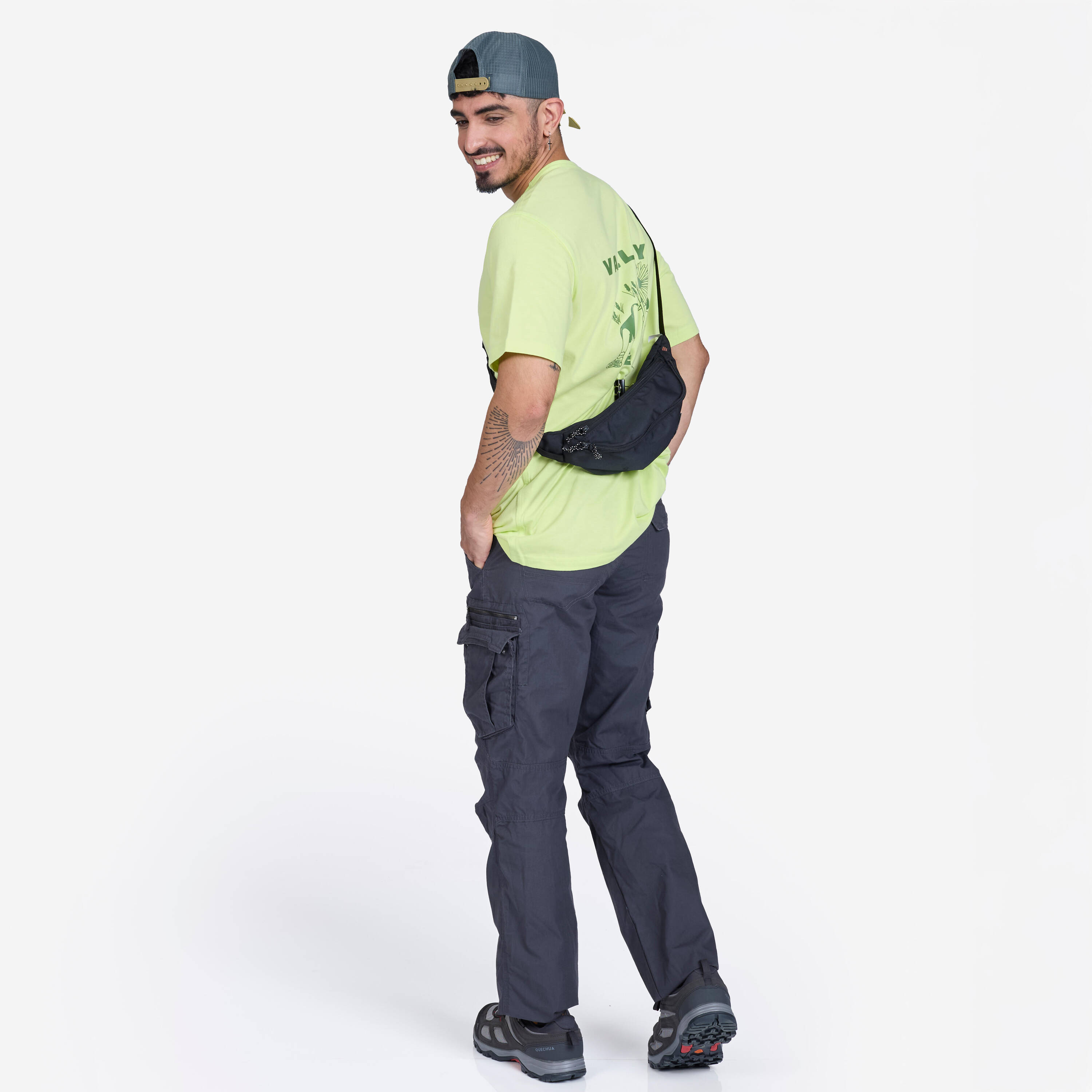 Men Hiking Breathable T-shirt - NH100 Yellow -  5