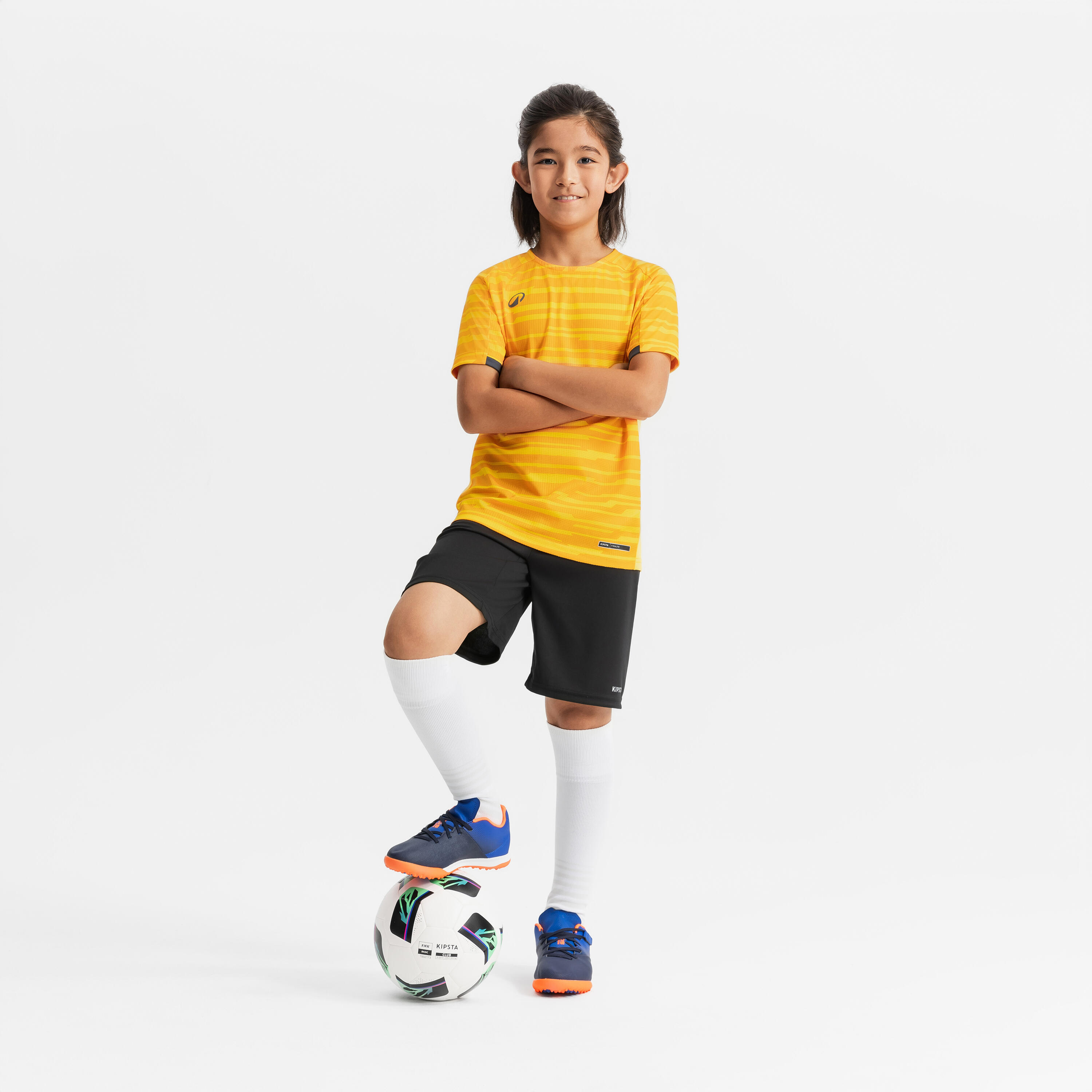 Chaussettes de soccer rayées enfant, Viralto 5/7