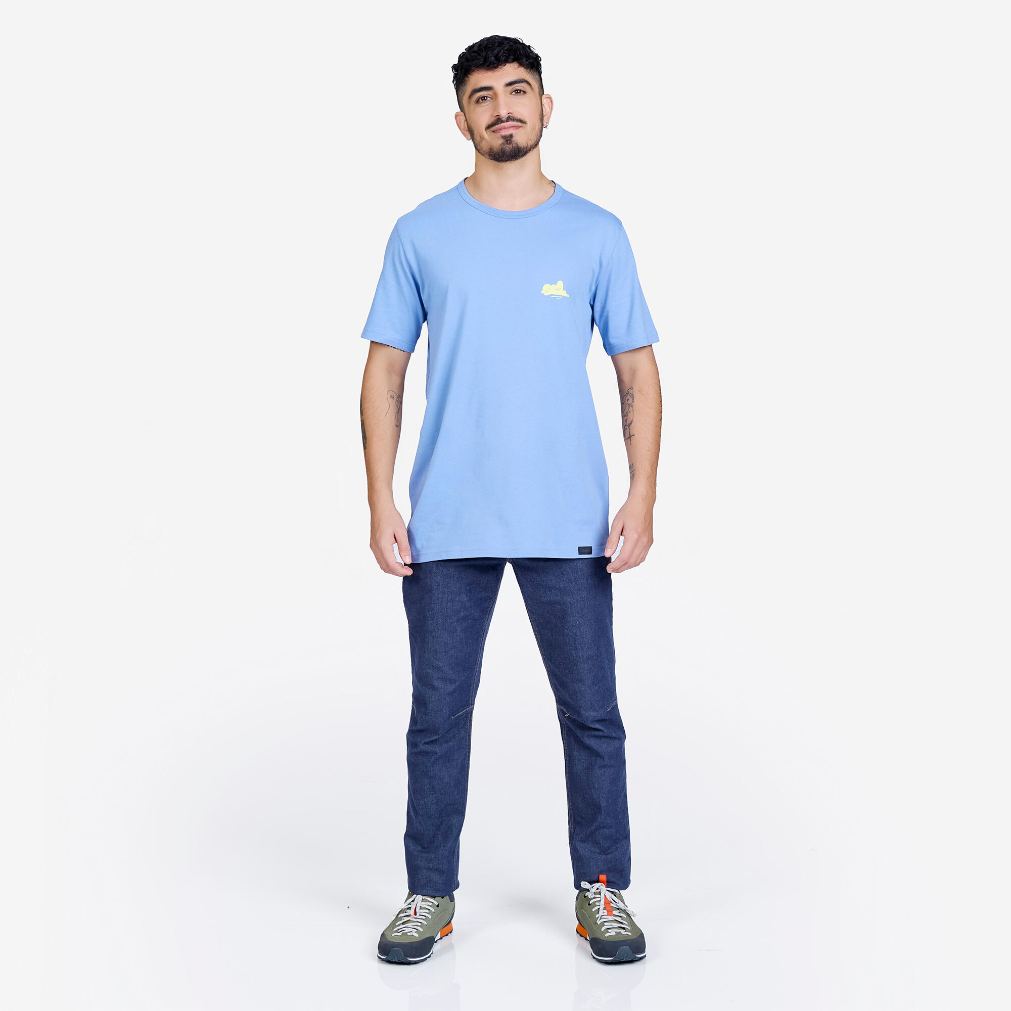 Men Hiking Breathable T-shirt - NH100 Blue