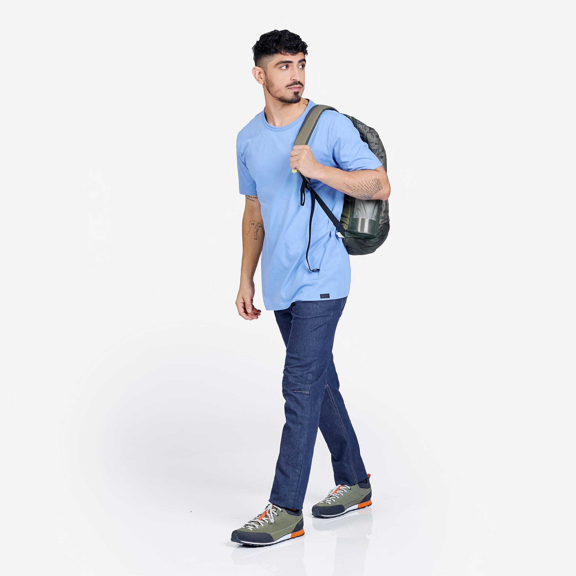 Men Hiking Breathable T-shirt - NH100 Blue