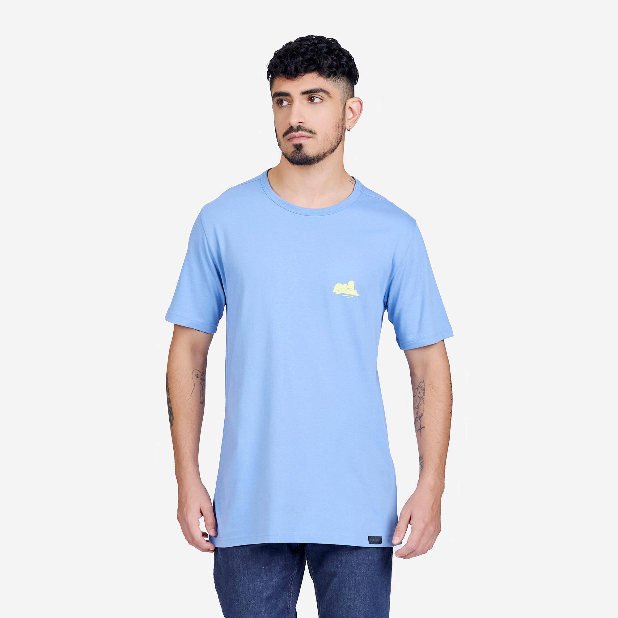 Men Hiking Breathable T-shirt - NH100 Blue -  1