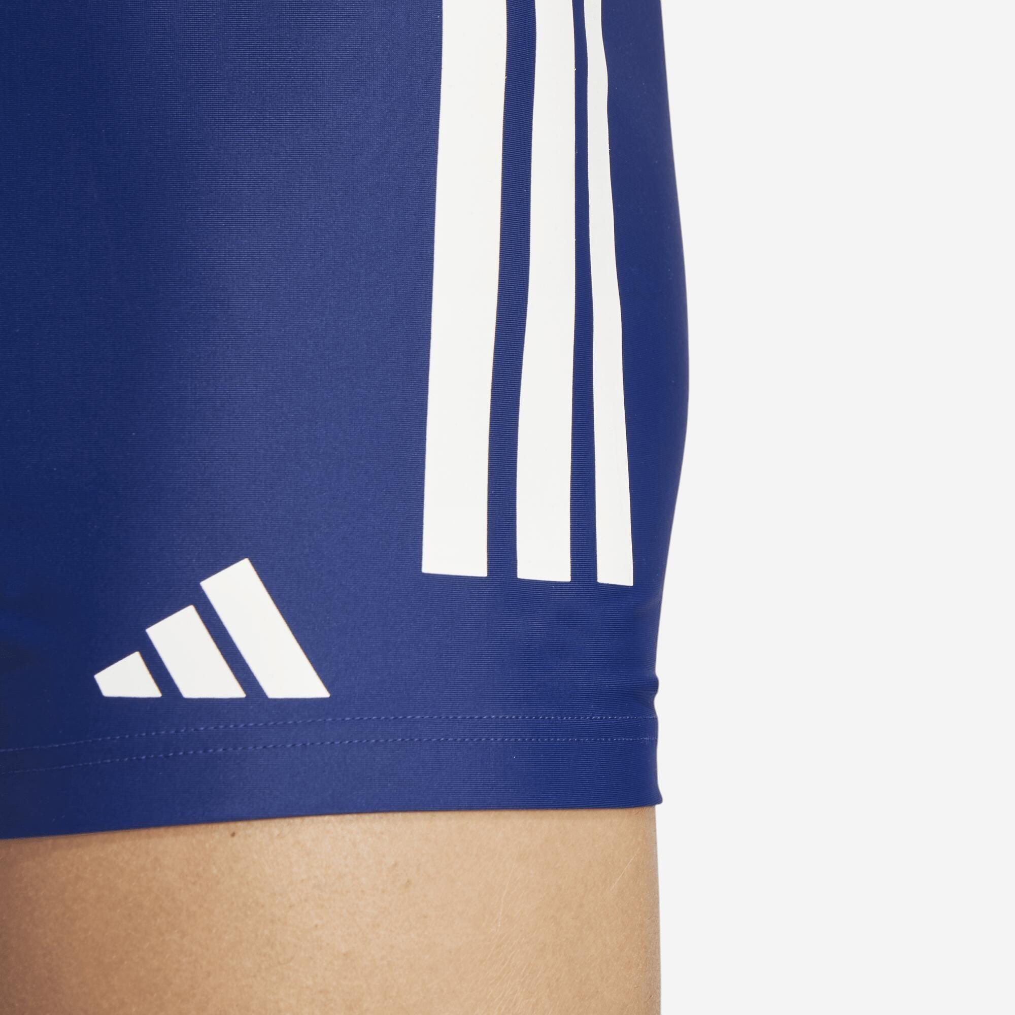 Maillot boxer de bain natation Homme - Adidas 3 bandes bleu et blanc 2/6