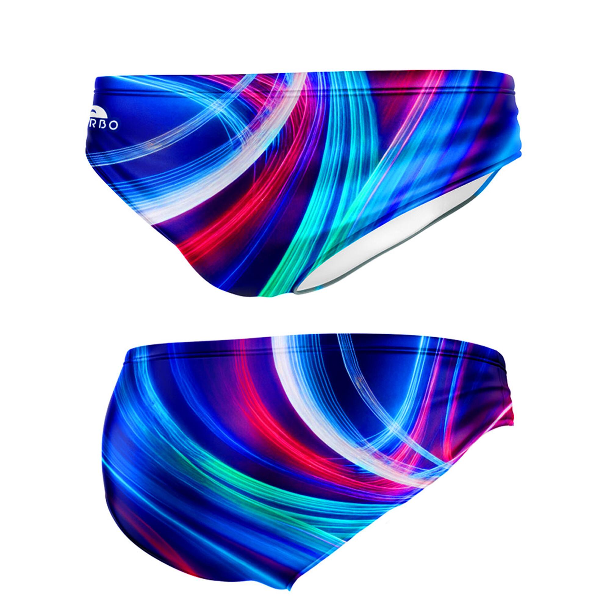 TURBO Bañador Hombre Turbo Slip Natación Neon Waves Azul