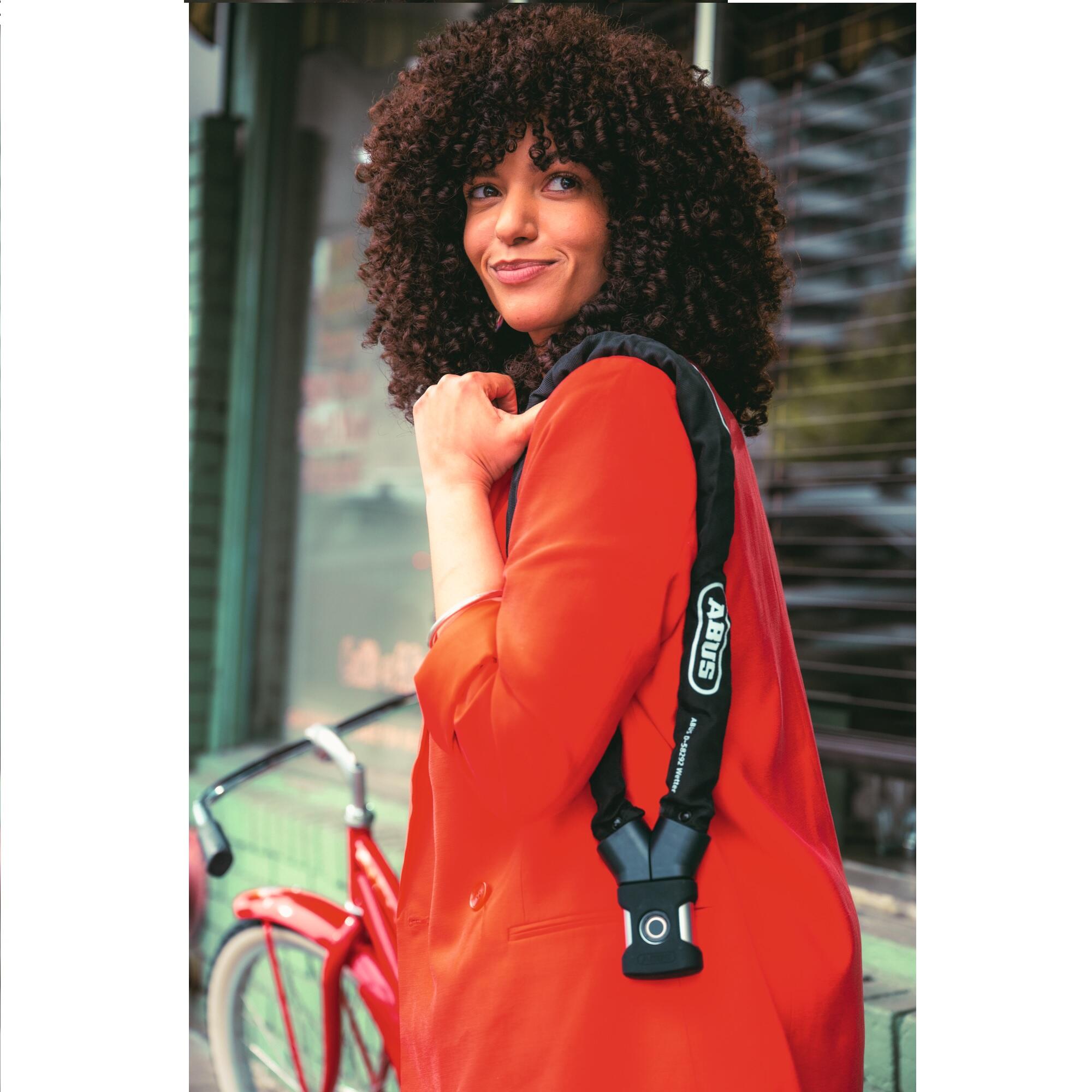 Fahrradschloss Kettenschloss mit Fingerprint ABUS YARDO 7807F/110 schwarz 4/4