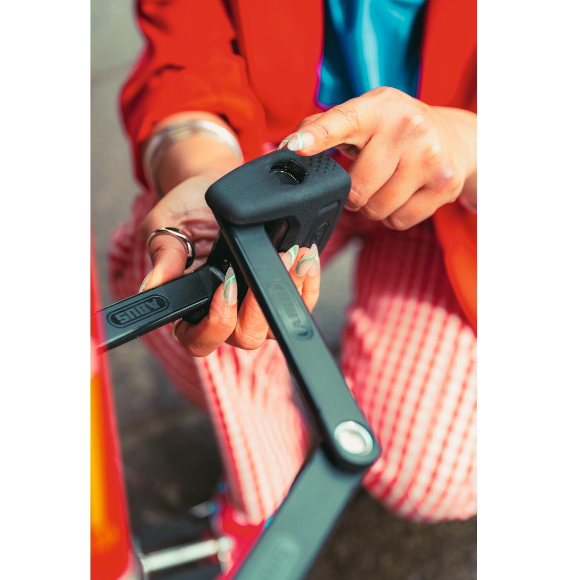 Fahrradschloss Faltschloss mit Fingerprint ABUS BORDO ONE 6000AF/120  schwarz | Decathlon