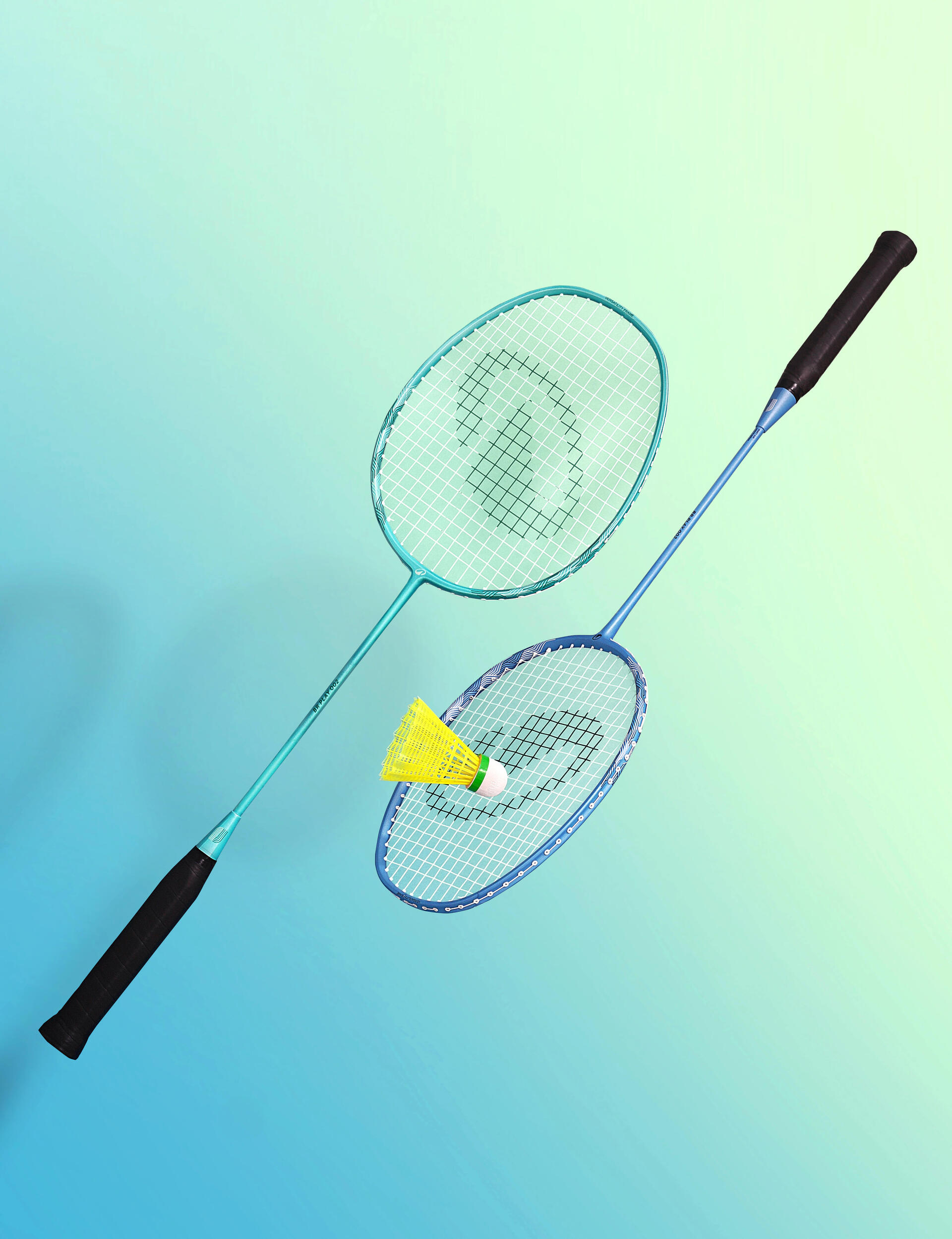 ADULT BADMINTON RACKET BR PLAY 002 TURQUOISE BLUE