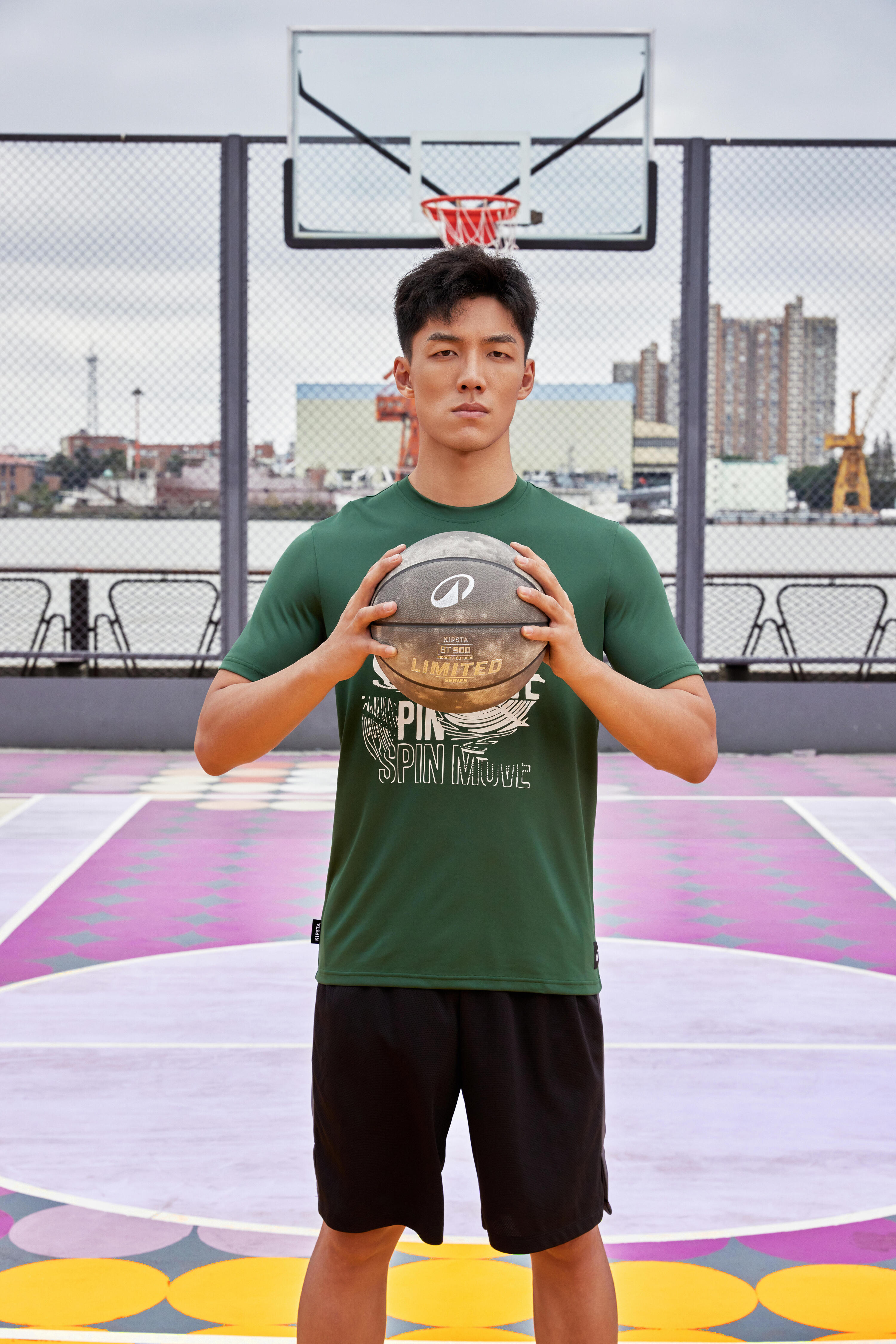 T-shirt de Basquetebol TS500 Fast Verde 10/12