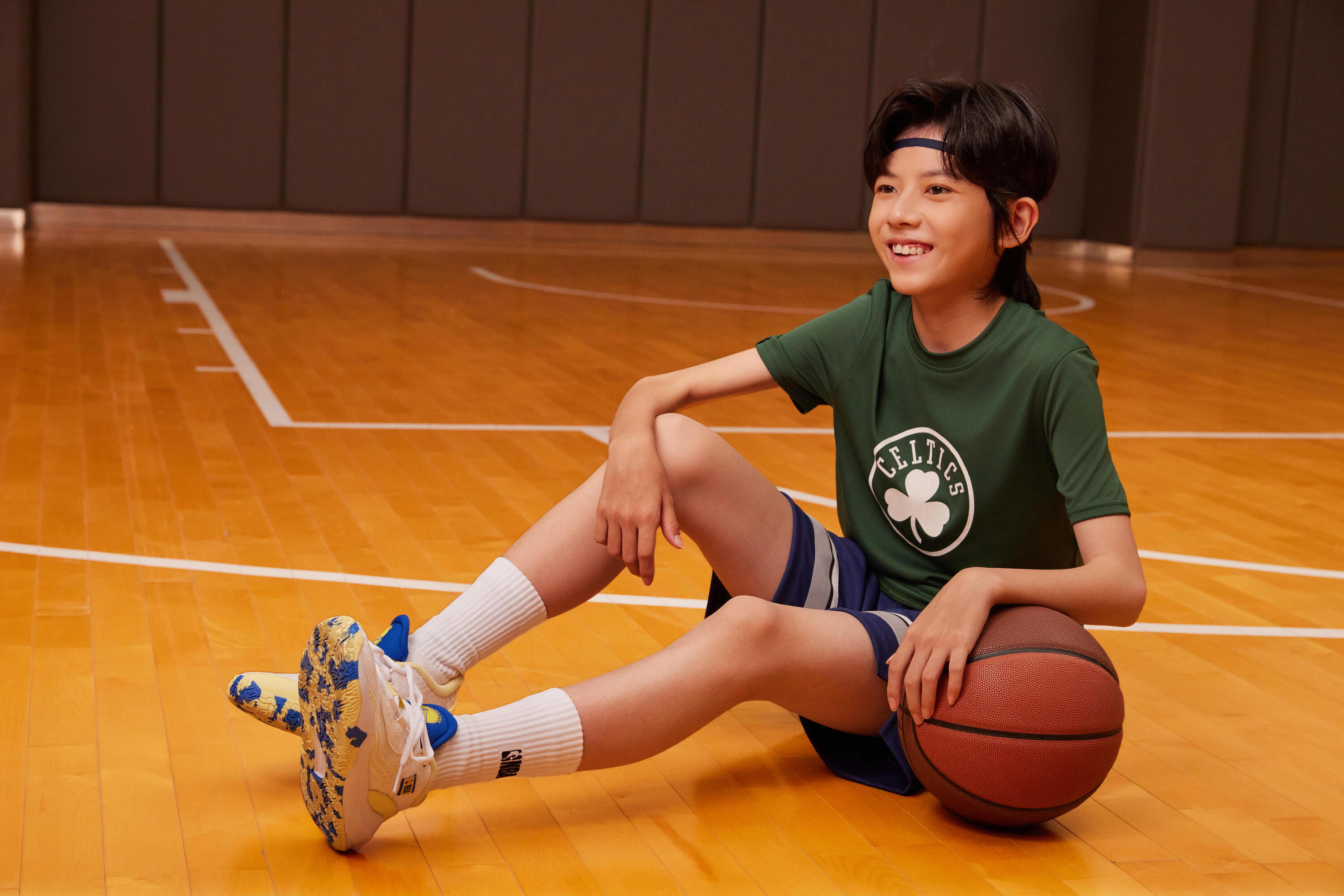 T-shirt basket bambino TS900 NBA Celtics verde 9/10