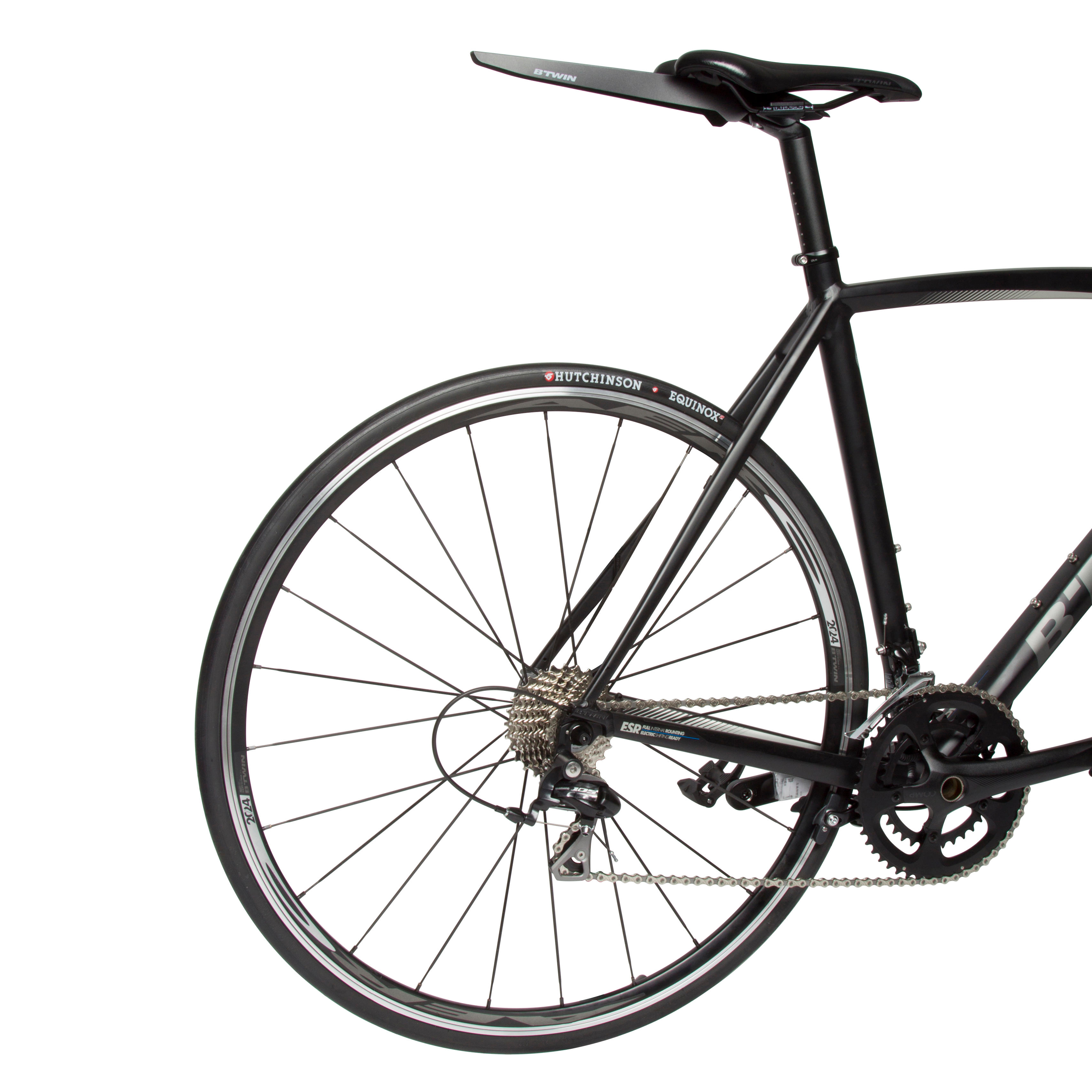 Flash Road Bike Saddle Mudguard Black BTWIN Decathlon