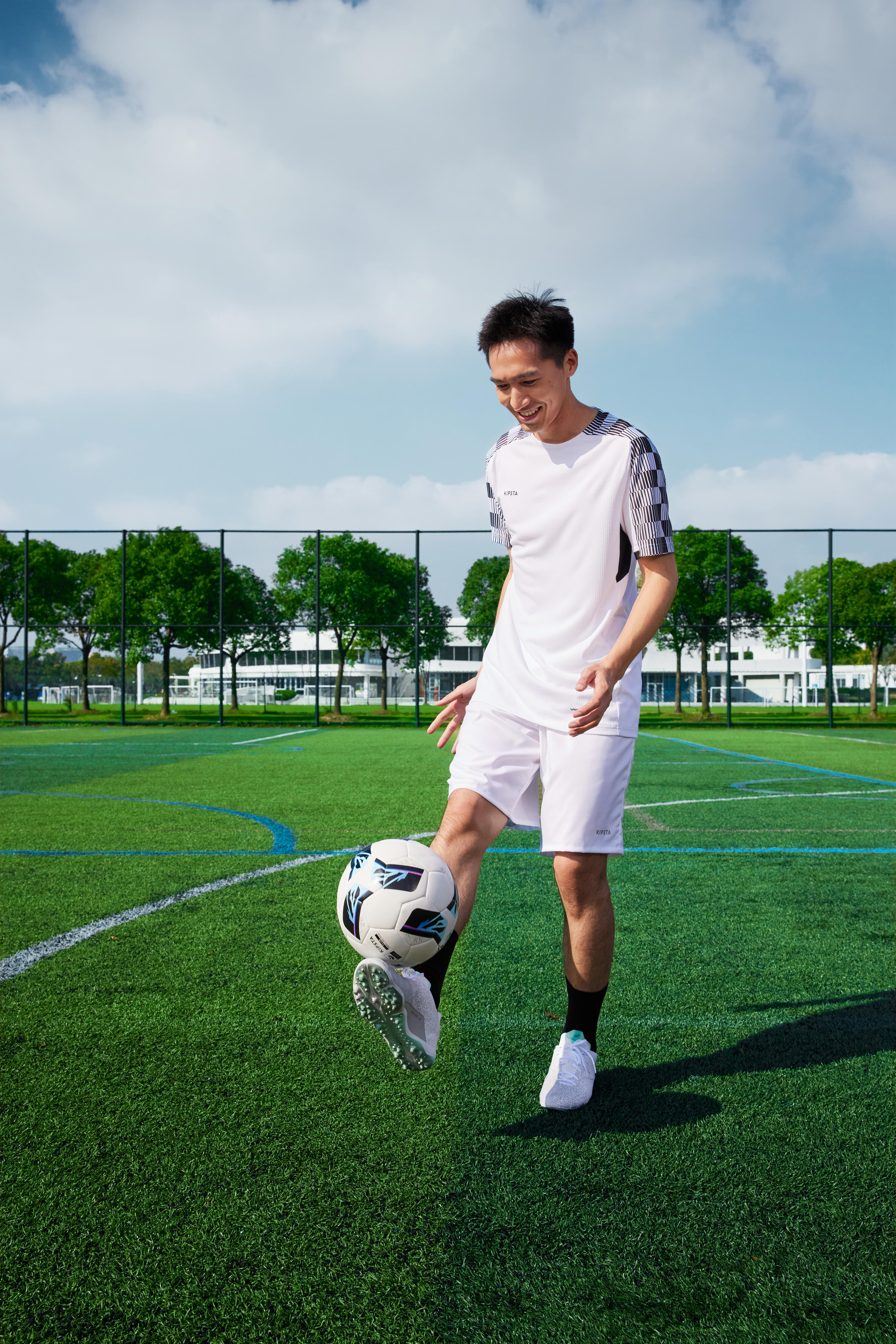 Fußball Größe 5 - Club Ball Hybrid Light weiß 10/11