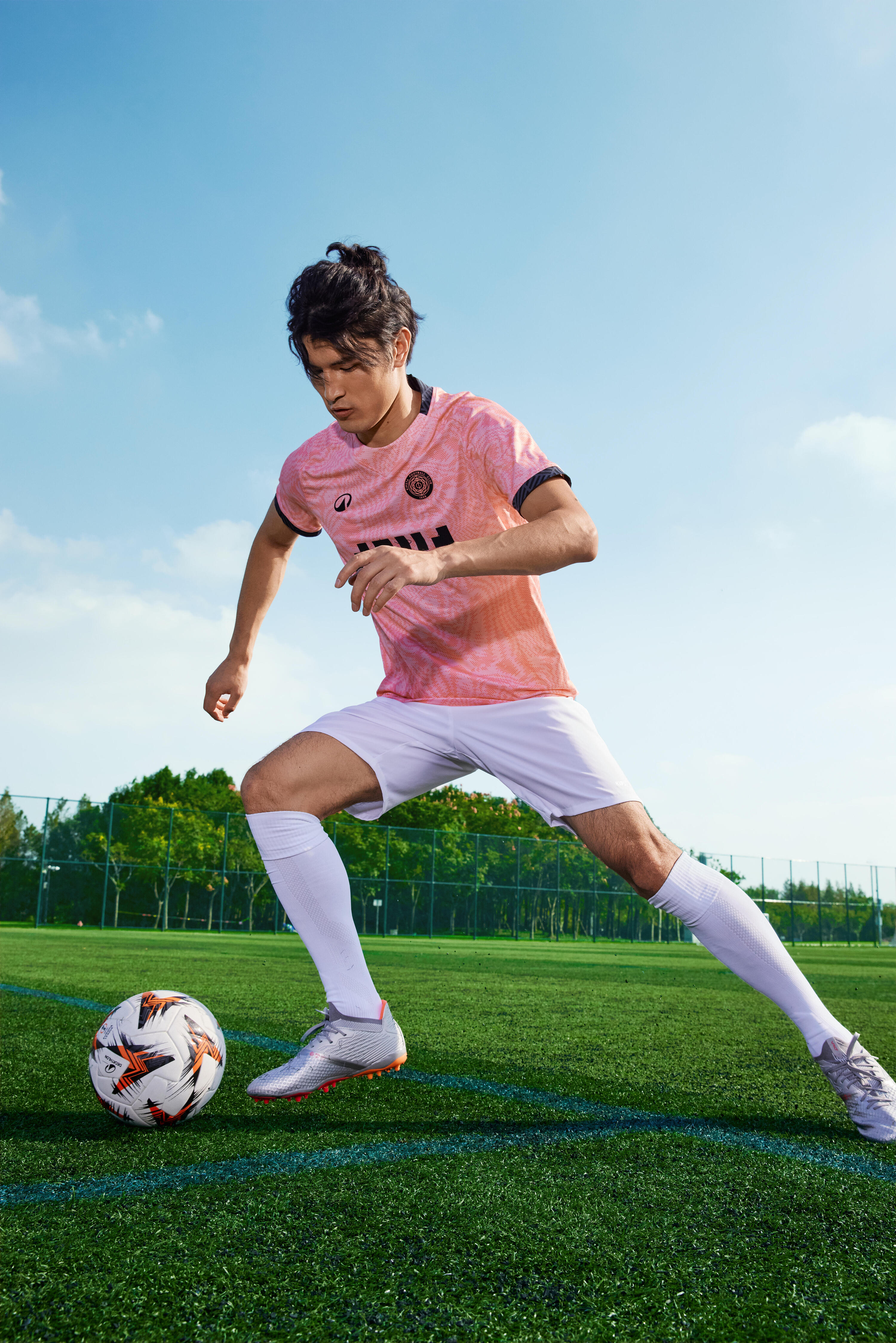 Calzettoni calcio adulto VIRALTO II lunghi bianchi 7/8