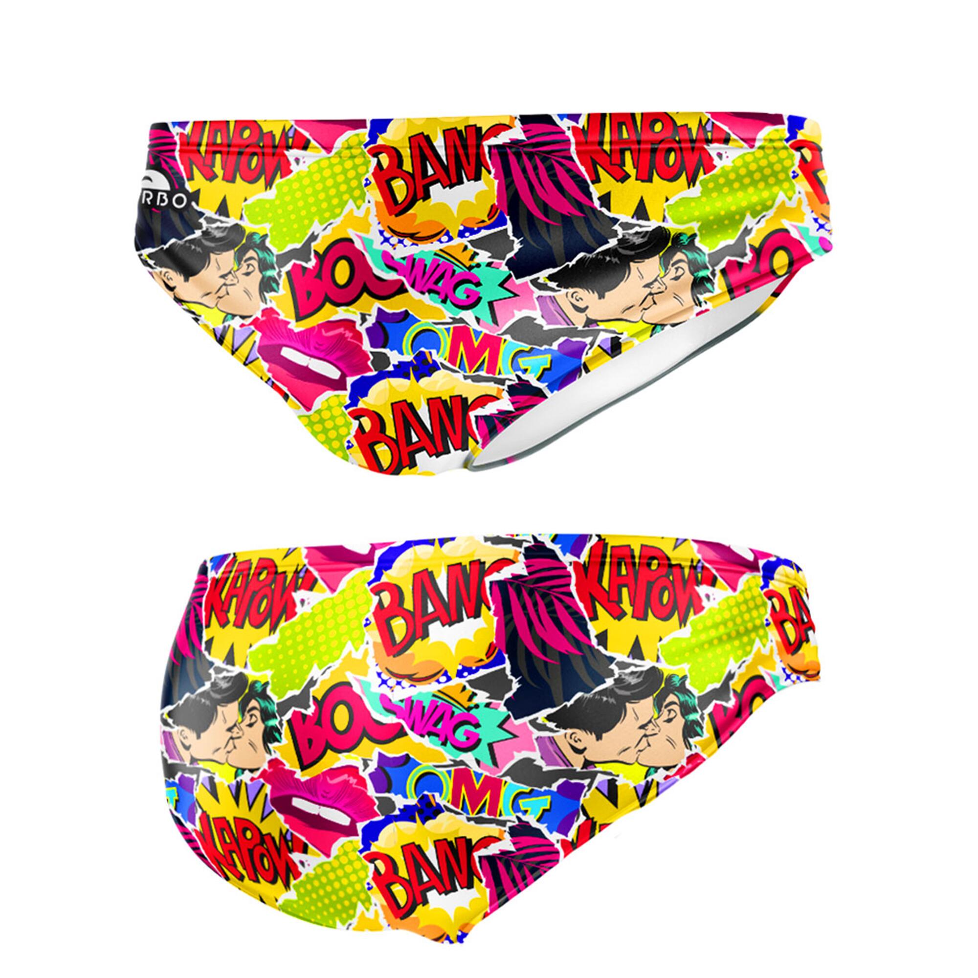 TURBO Bañador Hombre Turbo Slip Natación Funky Comic Estampado