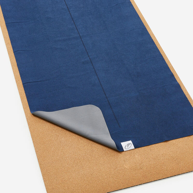 Kaymaz Yoga Matı Havlusu - Lacivert - 183cm X 61cm X 1mm