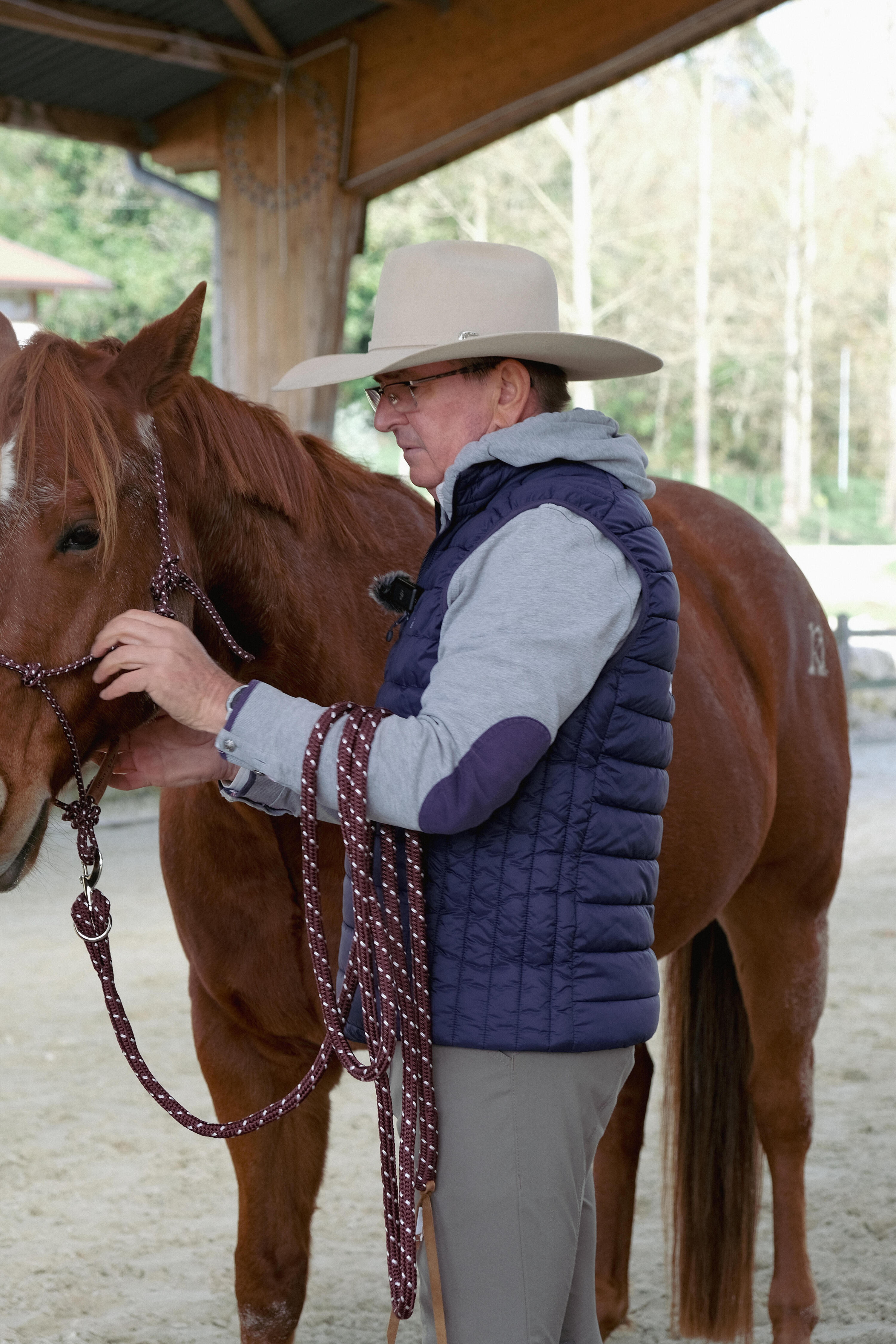 Ethologische longeerlijn van 3,70 m voor paard en pony bordeaux 2/10