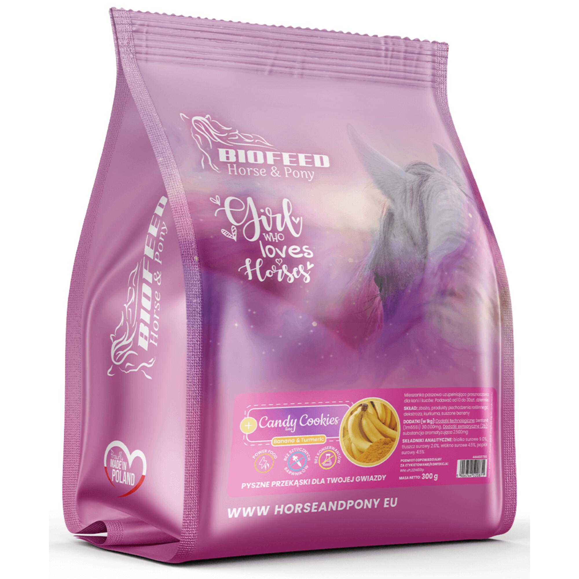 Cukierki dla konia Candy Cookies Banana with turmeric BioFeed 300g