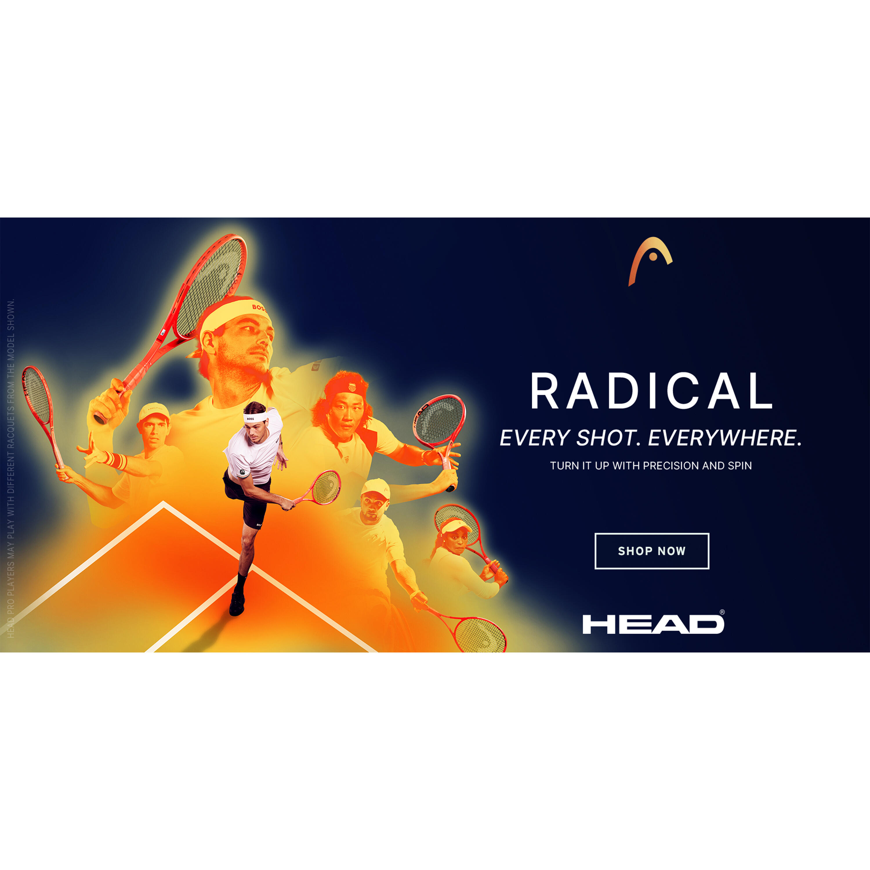 HEAD RADICAL　TEAM280g Adult Tennis Racket Radical Team 280 g - Orange. | Decathlon
