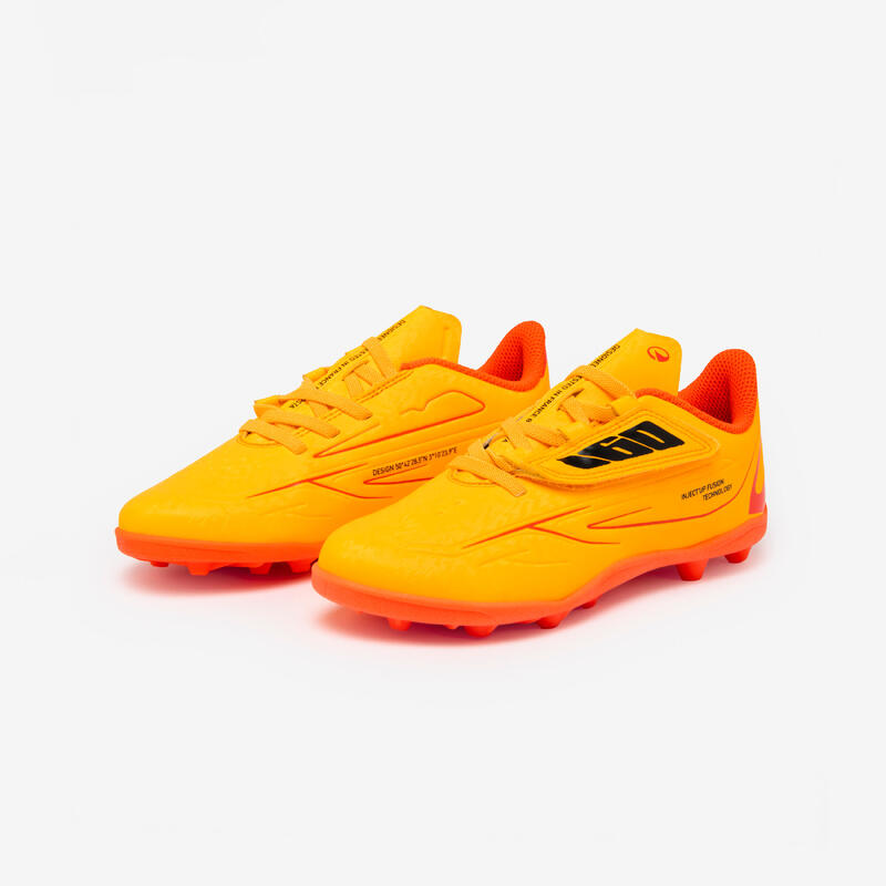 CHUTEIRAS DE FUTEBOL COM BANDA AUTOADERENTE CRIANÇA 160 EASY MG LARANJA