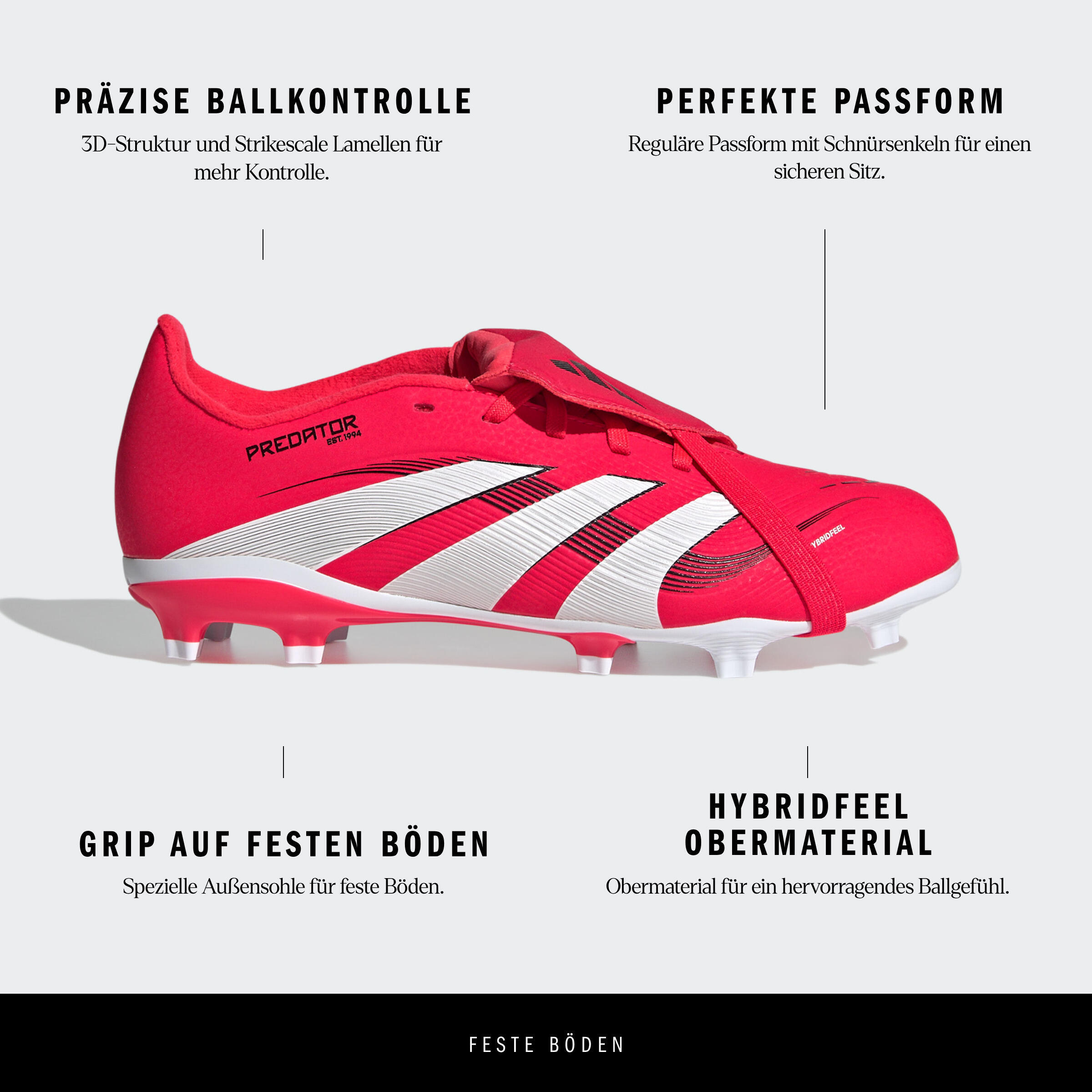 Gebraucht - Kinder Fußball Nockenschuhe FG/MG - ADIDAS Predator League Fold-O... 6/11