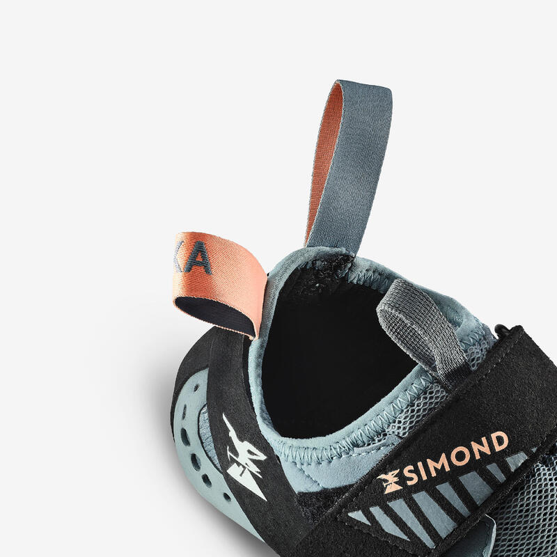 Chaussons d'escalade techniques et souples femme, Vertika Soft gris