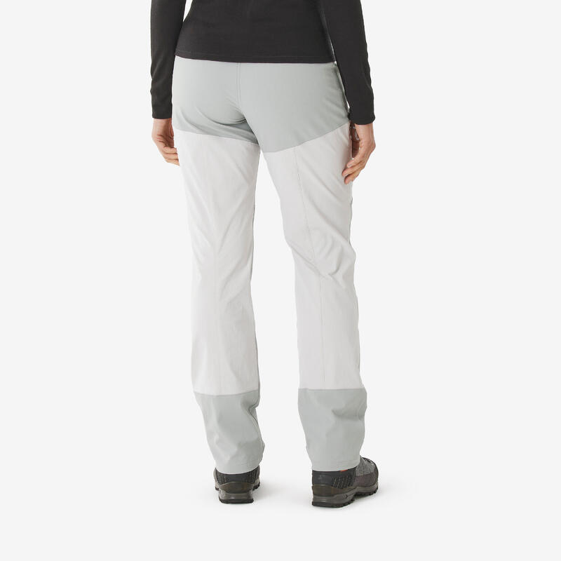 Pantalon résistant de trek montagne femme, MT500 gris