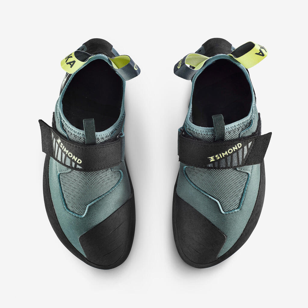 Chaussons d'escalade techniques et souples homme, Vertika Soft vert