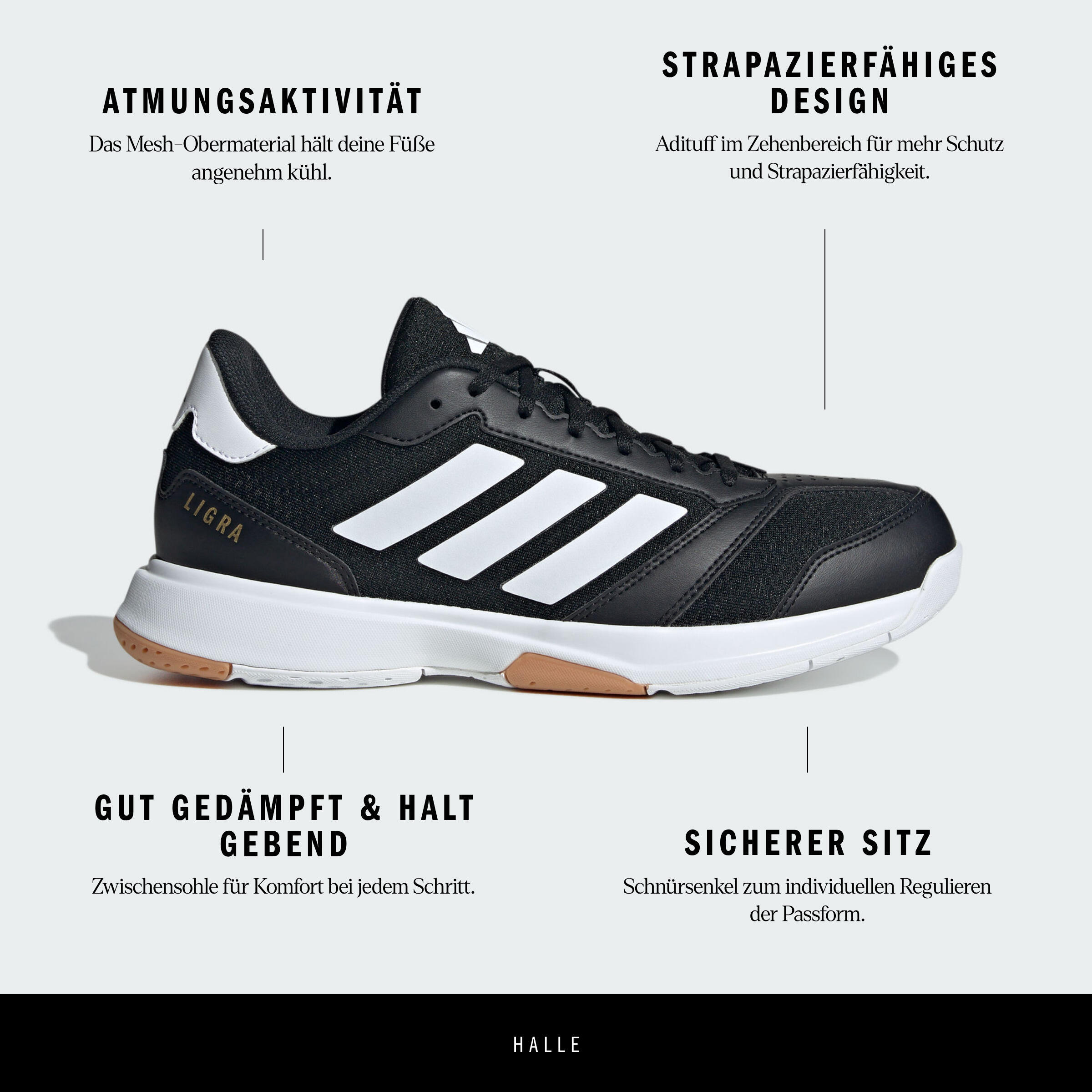 Scarpe pallamano adulto ADIDAS LIGRA 8 nere 11/11