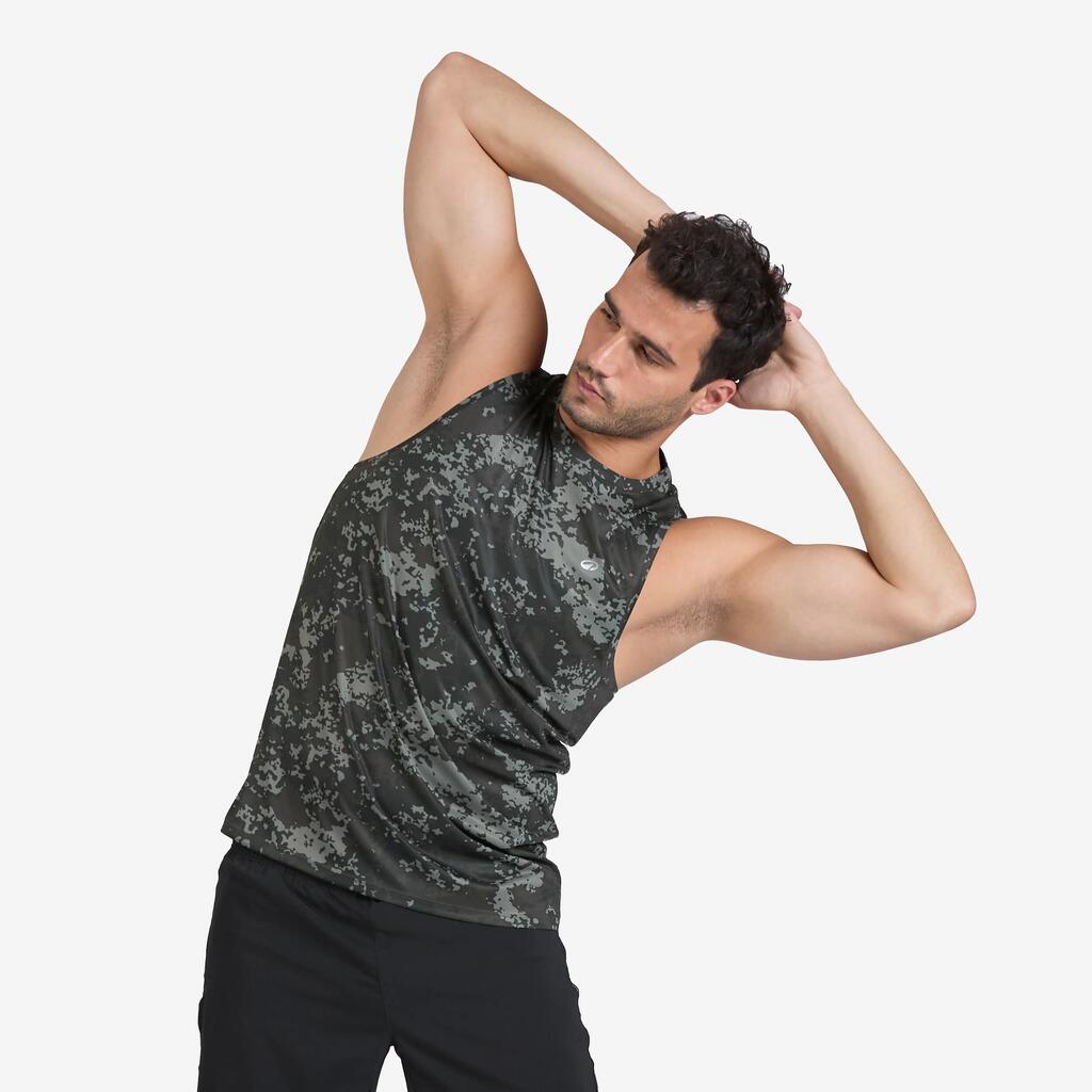 Narandžasta muška majica bez rukava za fitnes