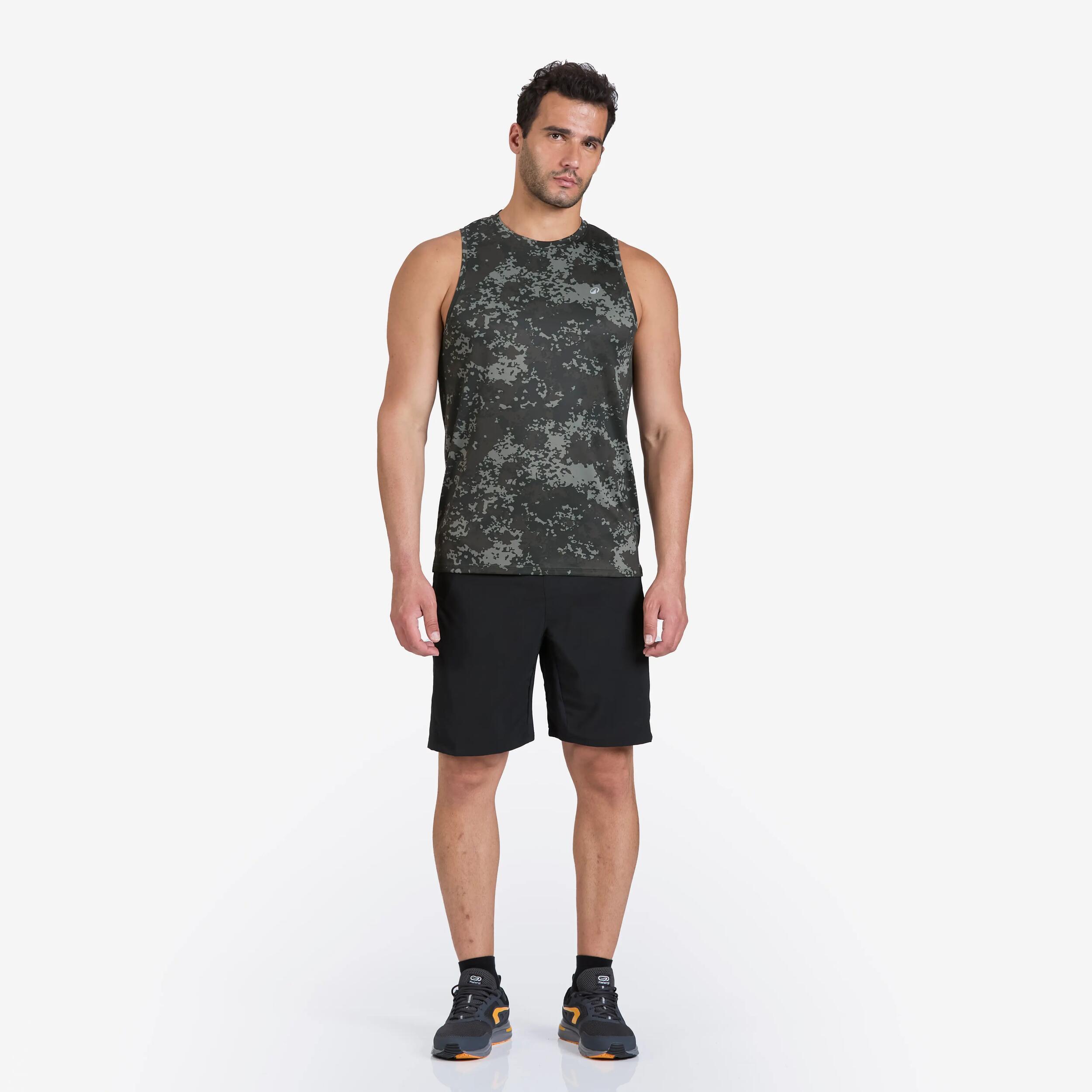 Men's Breathable Fitness Tank Top - Khaki