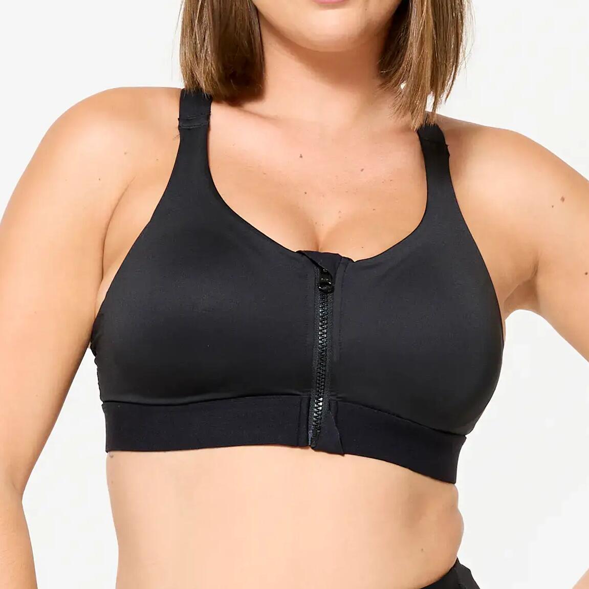 Top Feminino de Treino com Suporte Elevado Domyos Preto