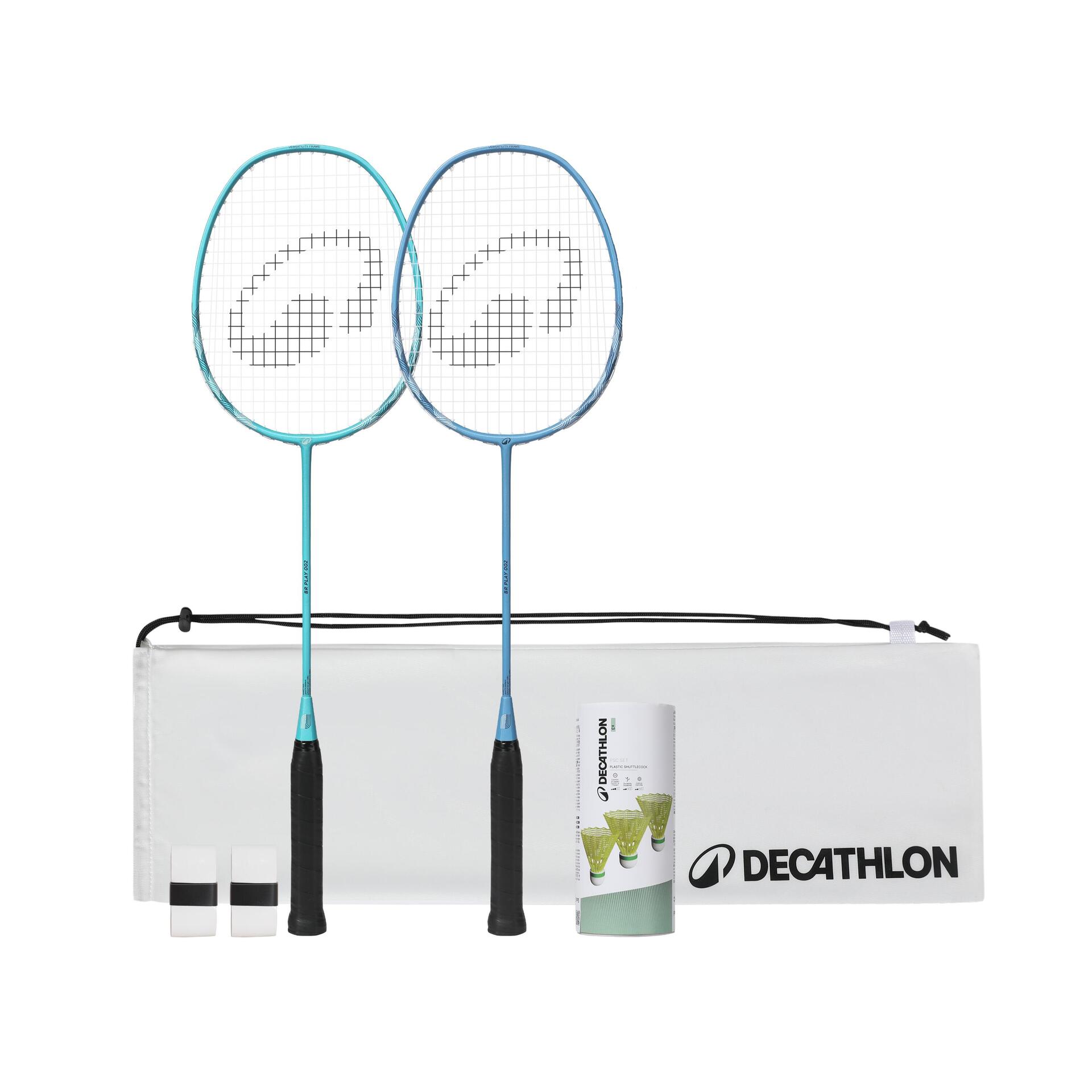 ADULT BADMINTON RACKET BR PLAY 002 TURQUOISE BLUE