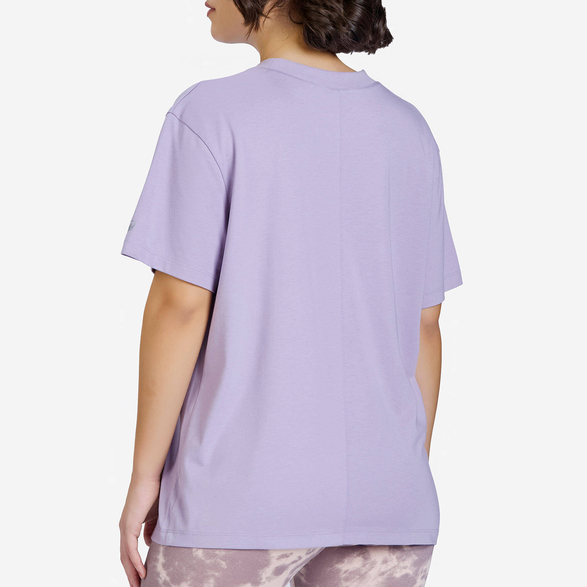 Women Crew Neck Wide Plain T-Shirt Oversize 520 - Smoked Purple -  2