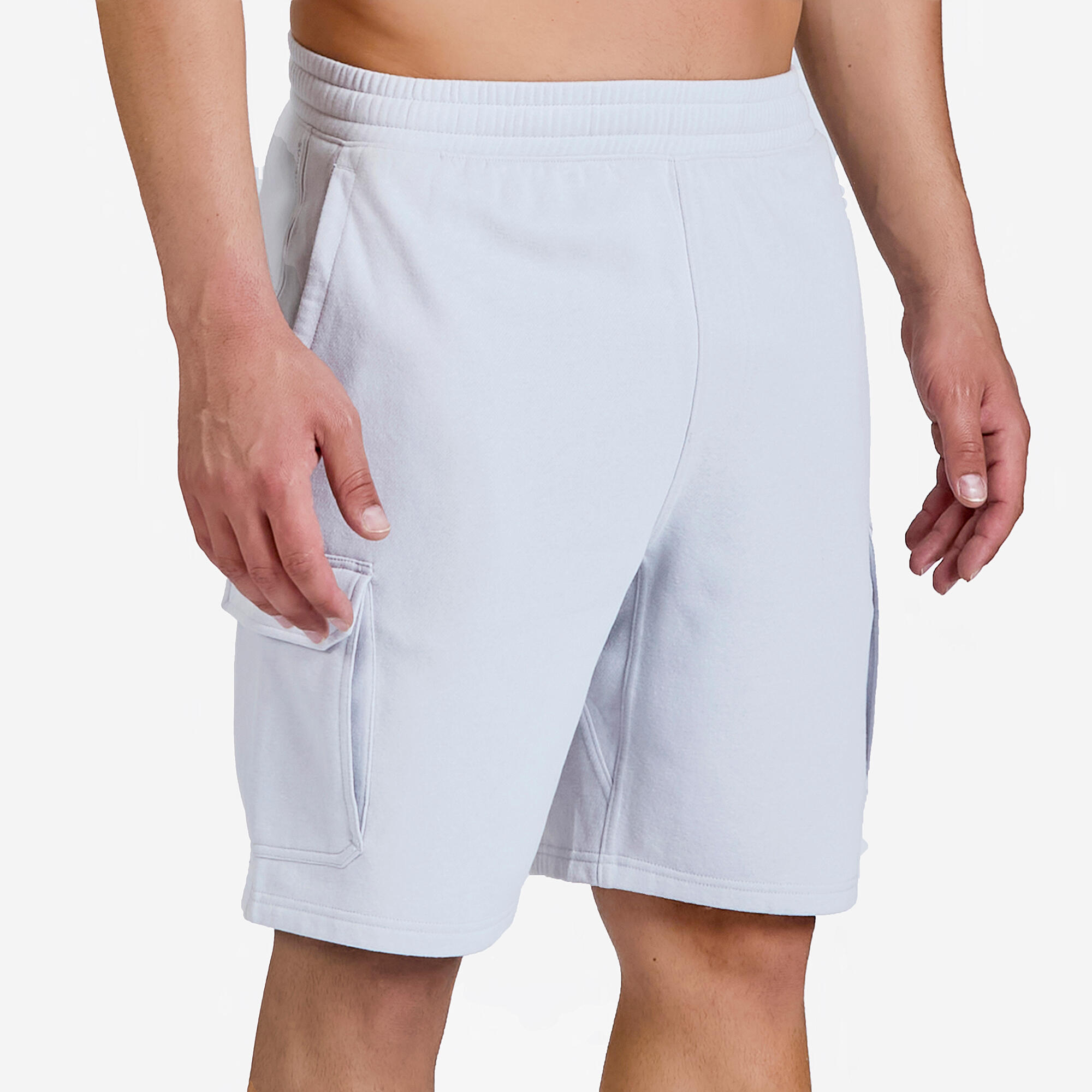 Men's Seamless Cargo Shorts 520 with 4 Pockets - Pearl Grey