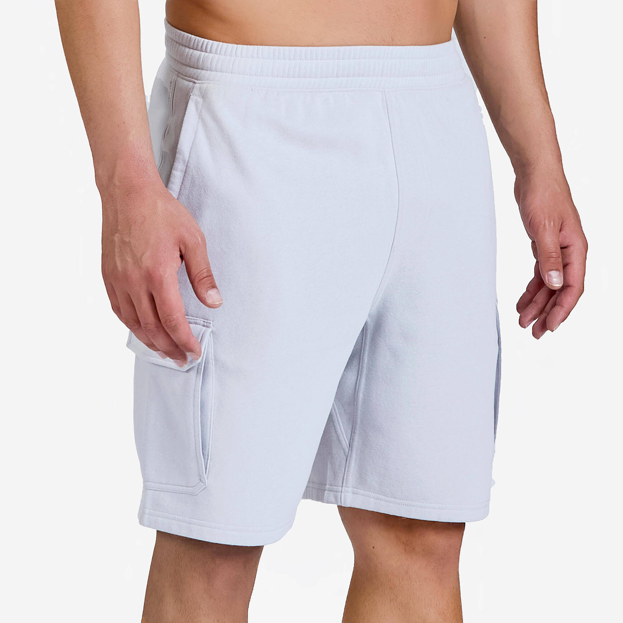 Men's Seamless Cargo Shorts 520 with 4 Pockets - Pearl Grey -  2