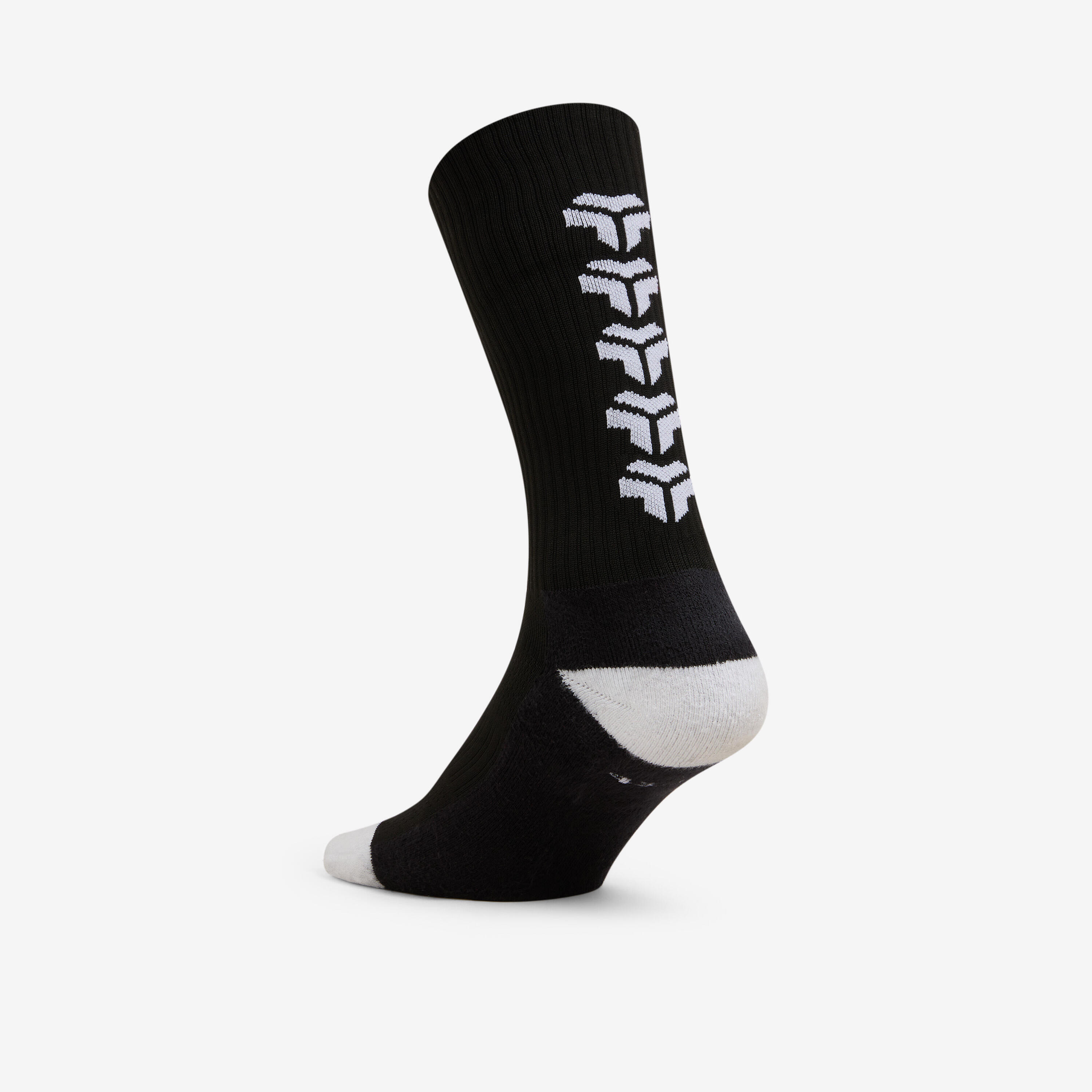 Chaussettes de handball adulte - 1 paire H500 HIGH noir / blanc 3/4