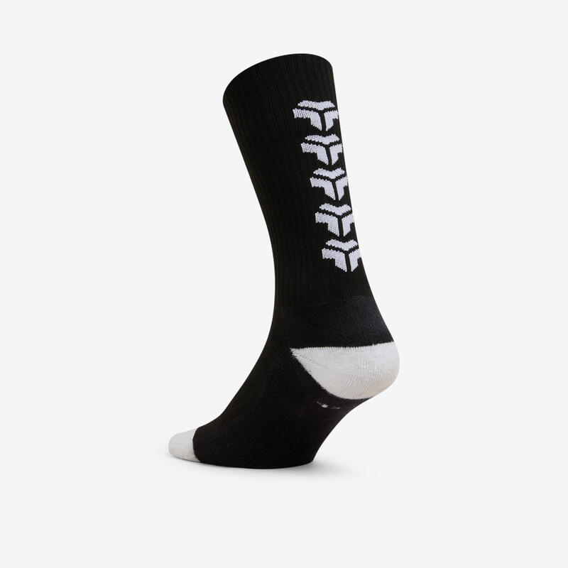 Șosete de handbal adulți - 1 pereche H500 HIGH Negru-Alb